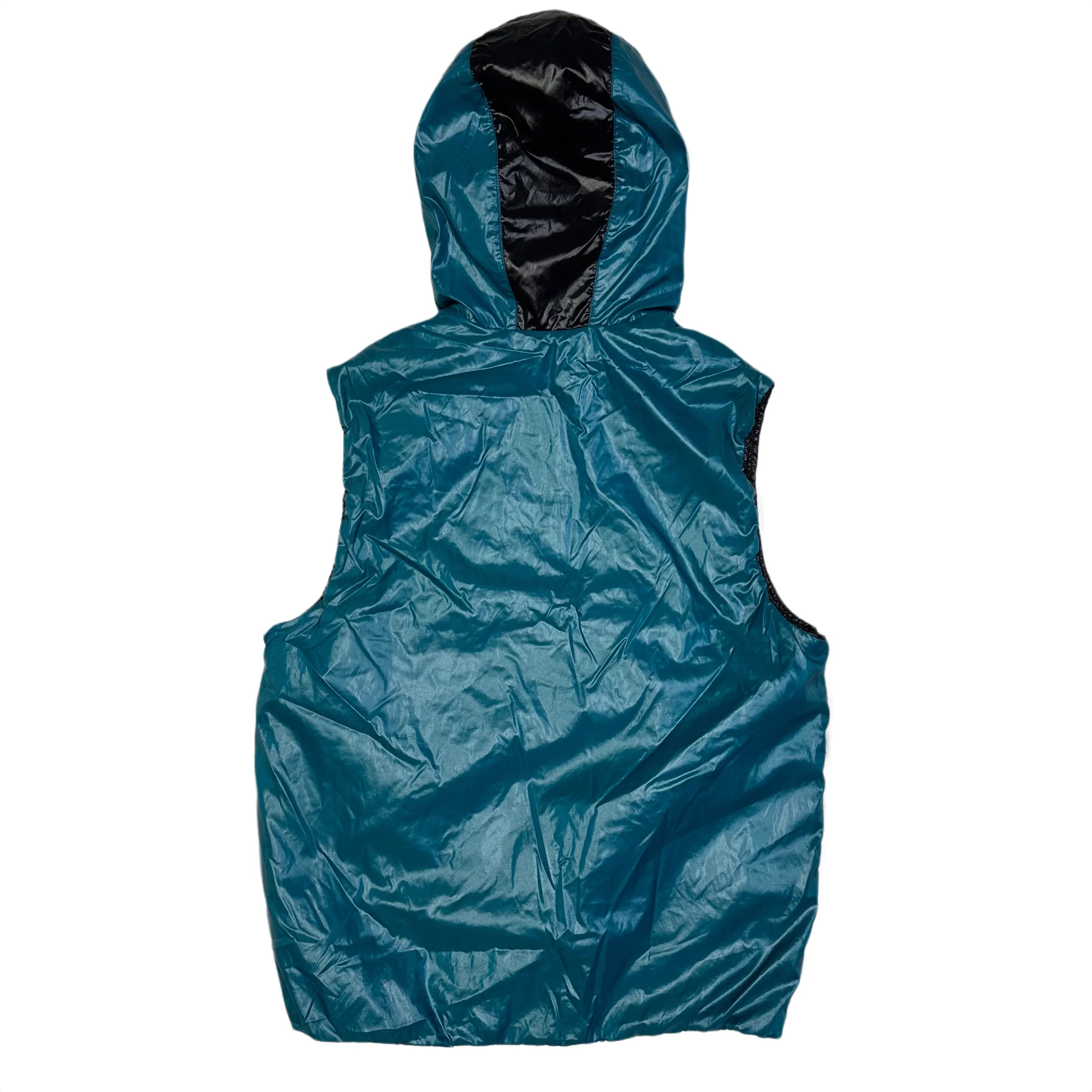 Hooded Puffer Gilet In Blue - product image
