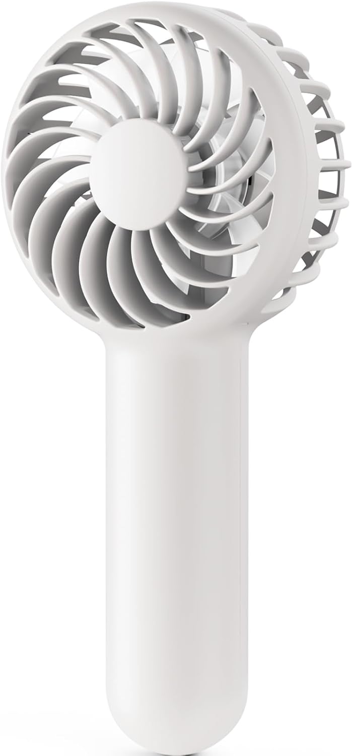 Mini Portable Handheld Fan, 3 Speed Powerful Battery Operated, Small USB Rechargeable Personal Fan for Makeup Eyelash, Camping Beach Airplane Travel Essentials for Women Girls