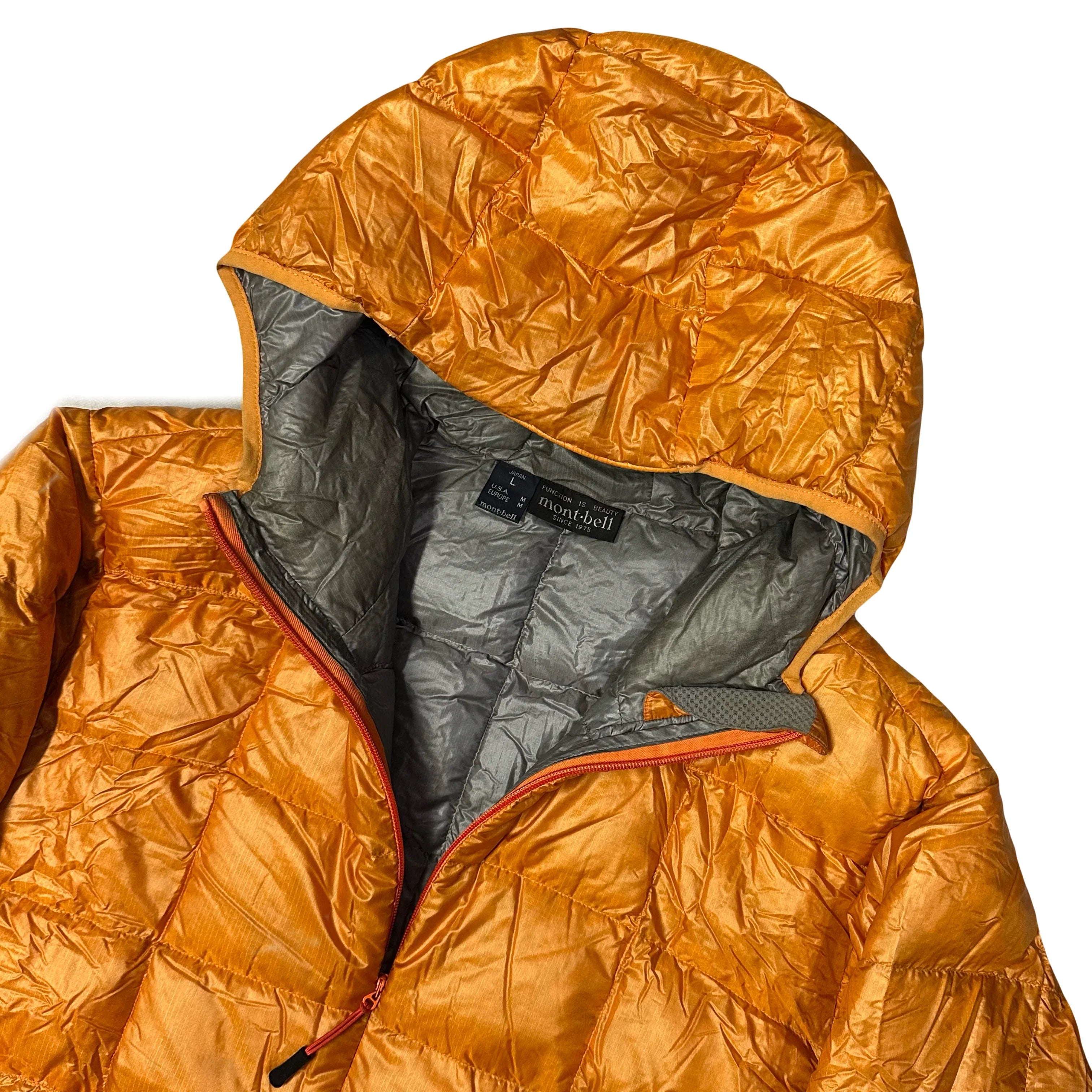 Square Stitch Puffer Jacket In Orange - product image