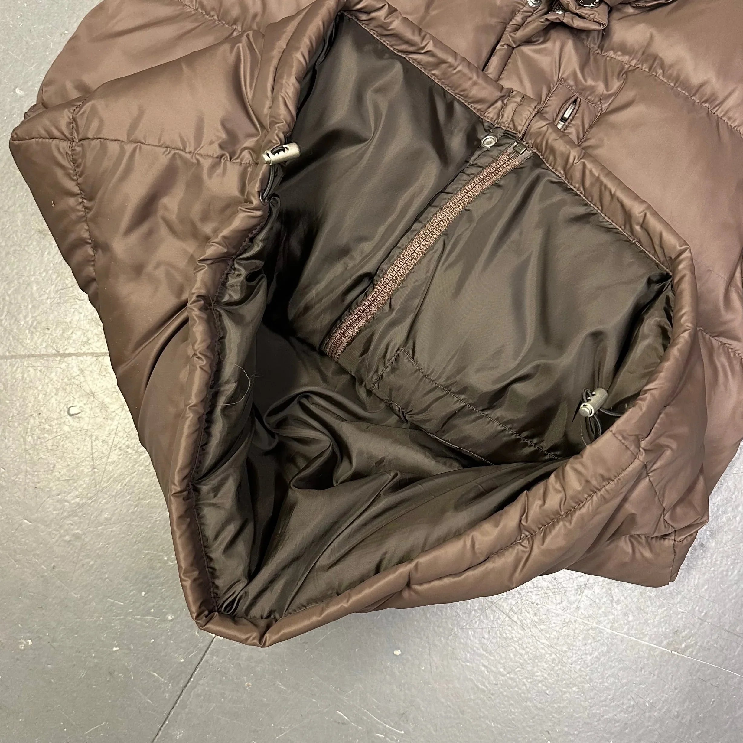 Fur Hood Puffer Jacket In Brown - product image
