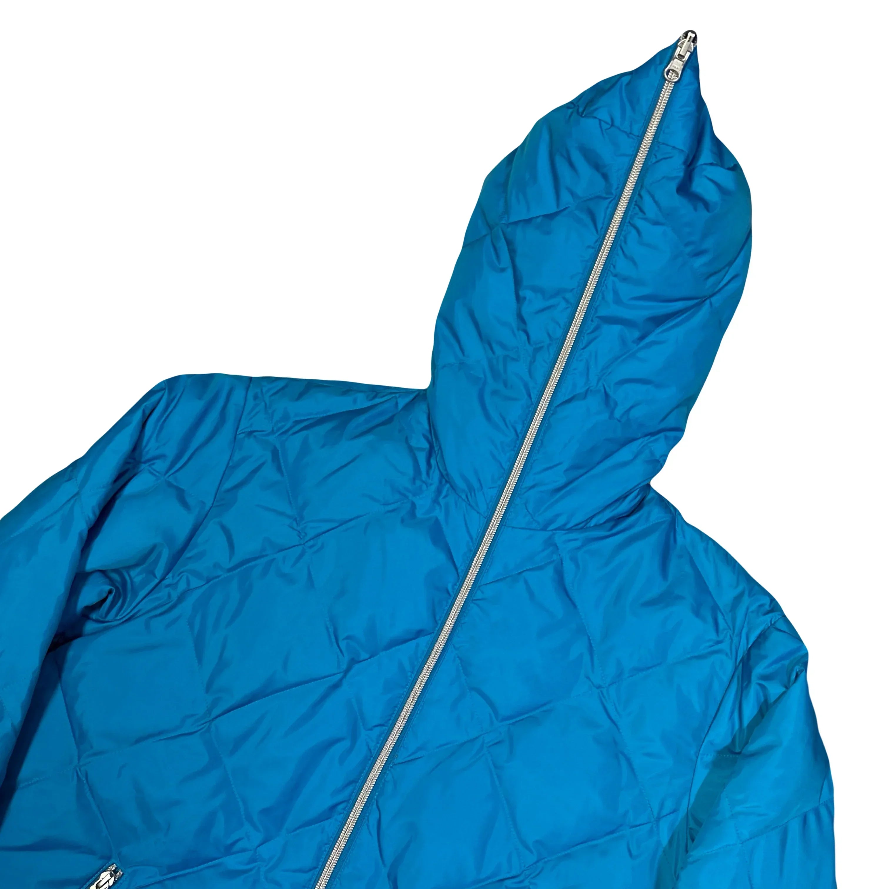 Diamond Stitch Reversible Puffer Jacket In Blue & Orange - product image