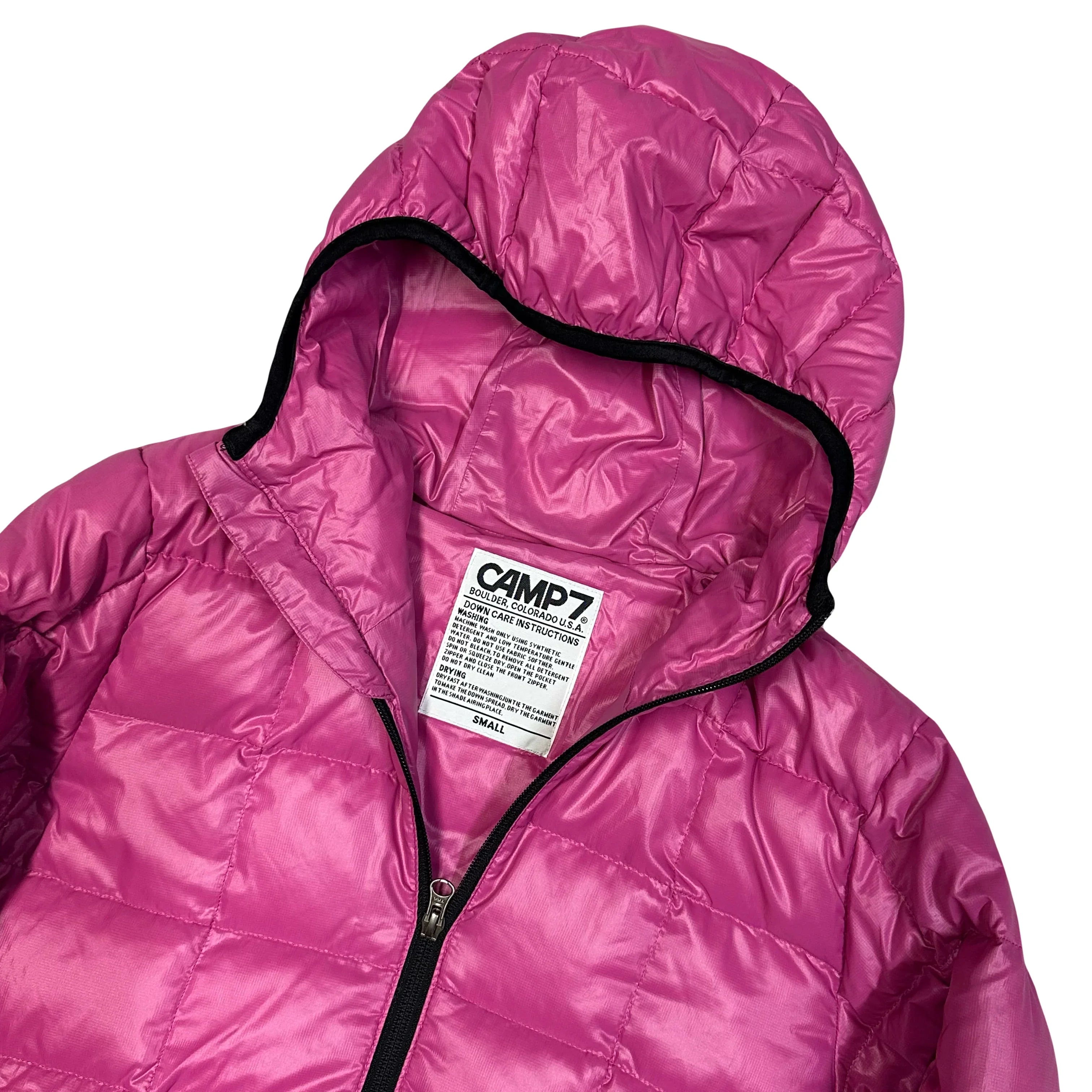 Square Stitch Puffer Jacket In Pink - product image