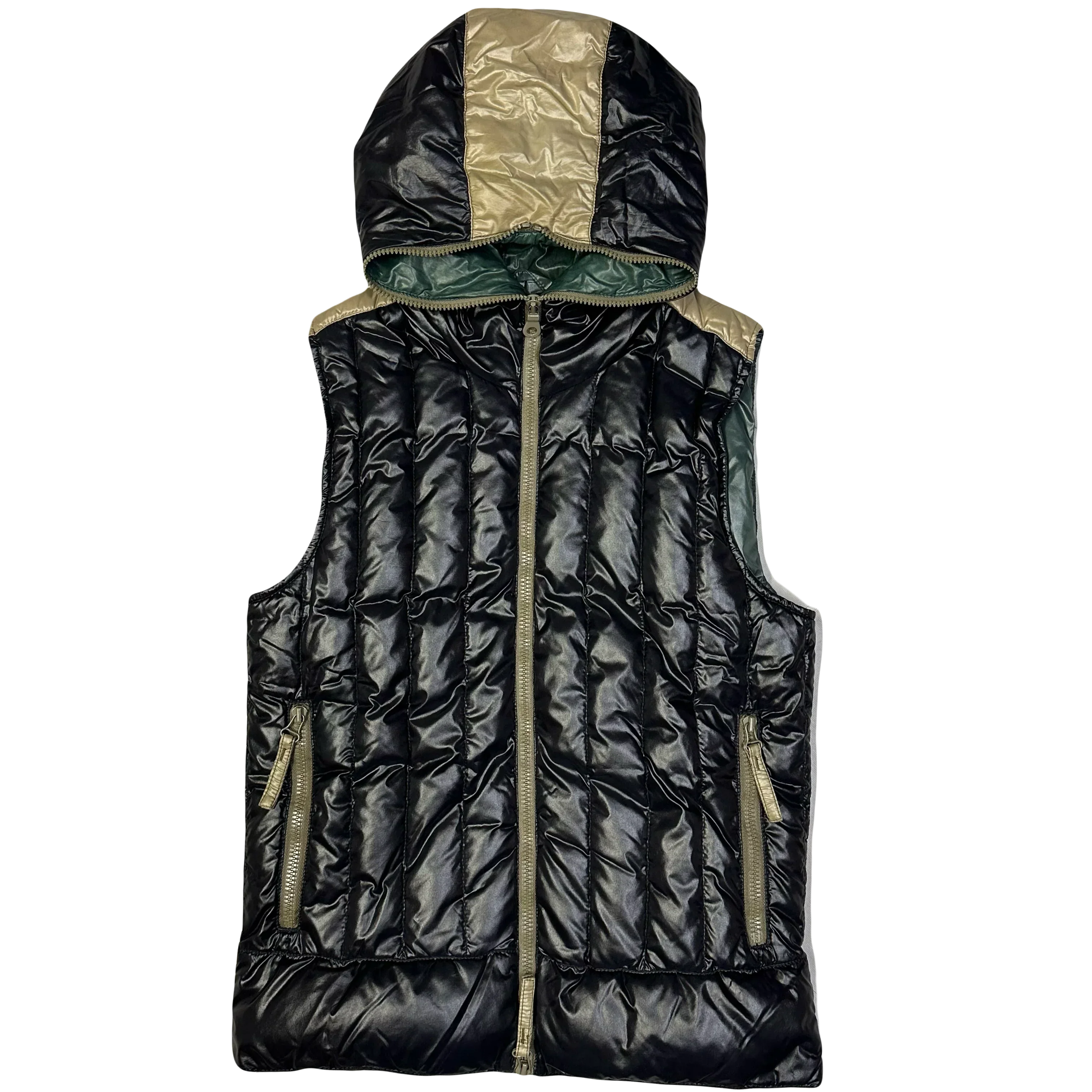 Hooded Puffer Gilet In Black - product image