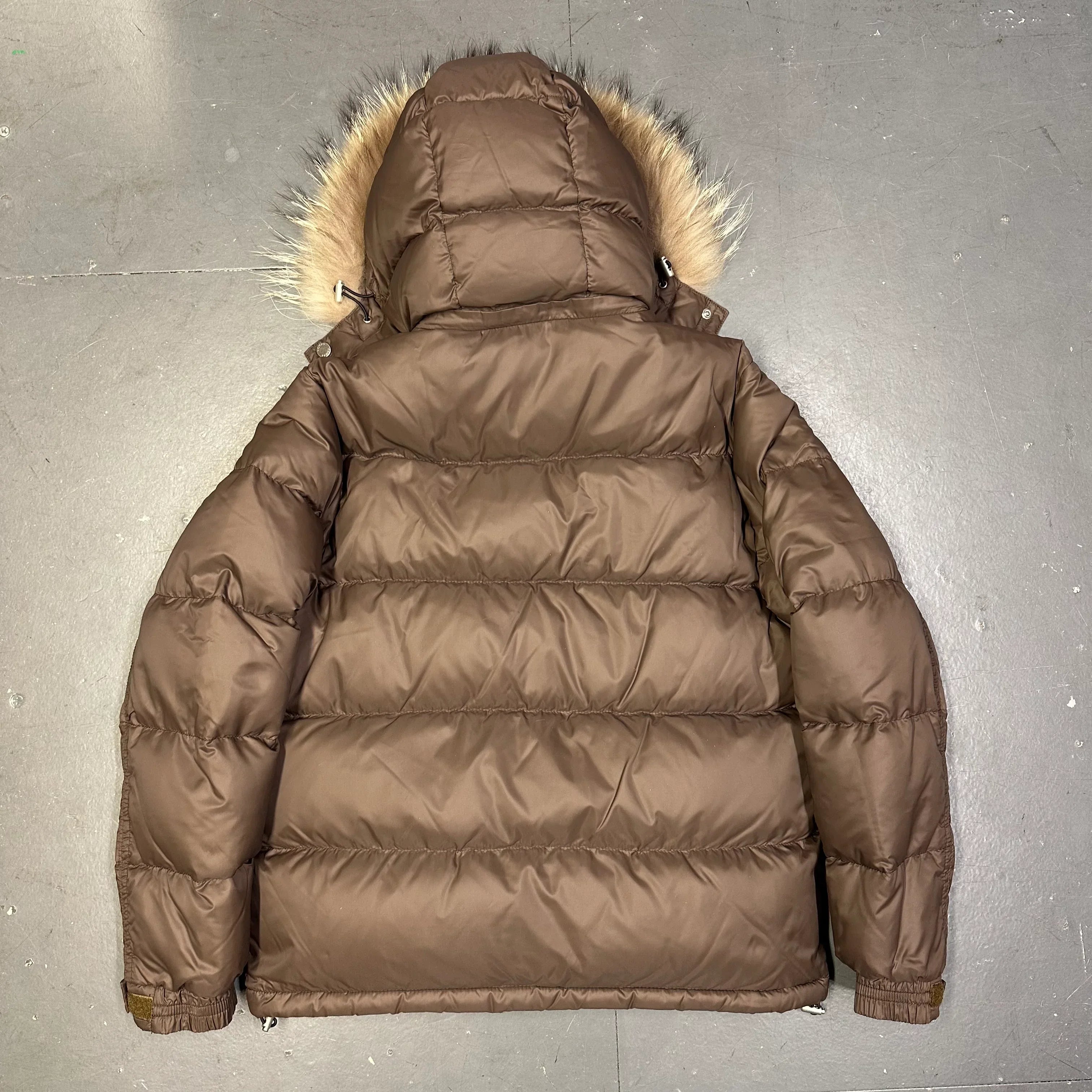 Fur Hood Puffer Jacket In Brown - product image