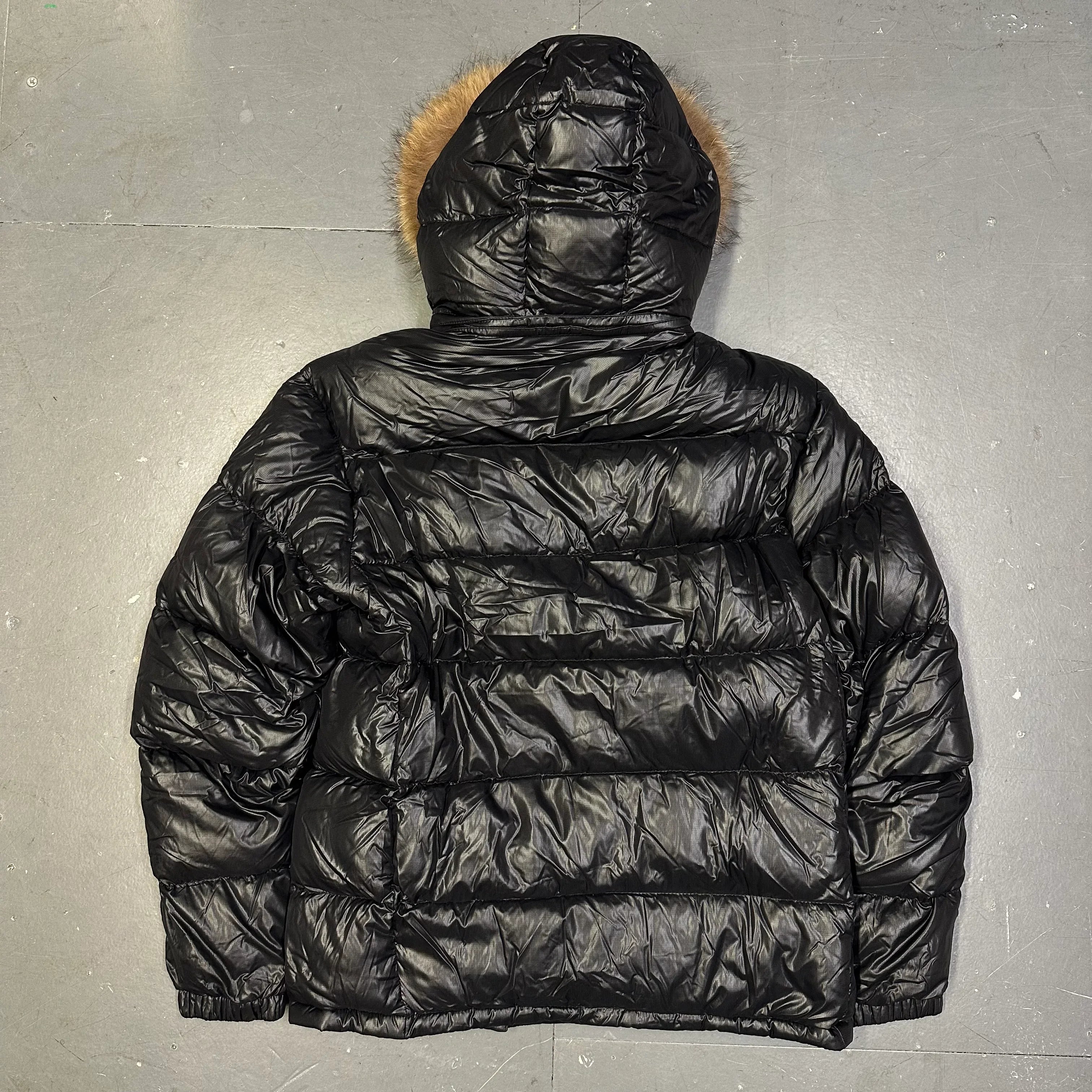 Fur Hood Puffer Jacket In Black - product image