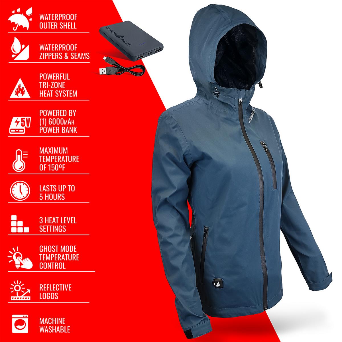 Heatrea 5V Women's Waterproof Heated Rain Jacket