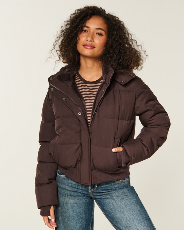 Feel Good Puffer Jacket - Espresso view 1