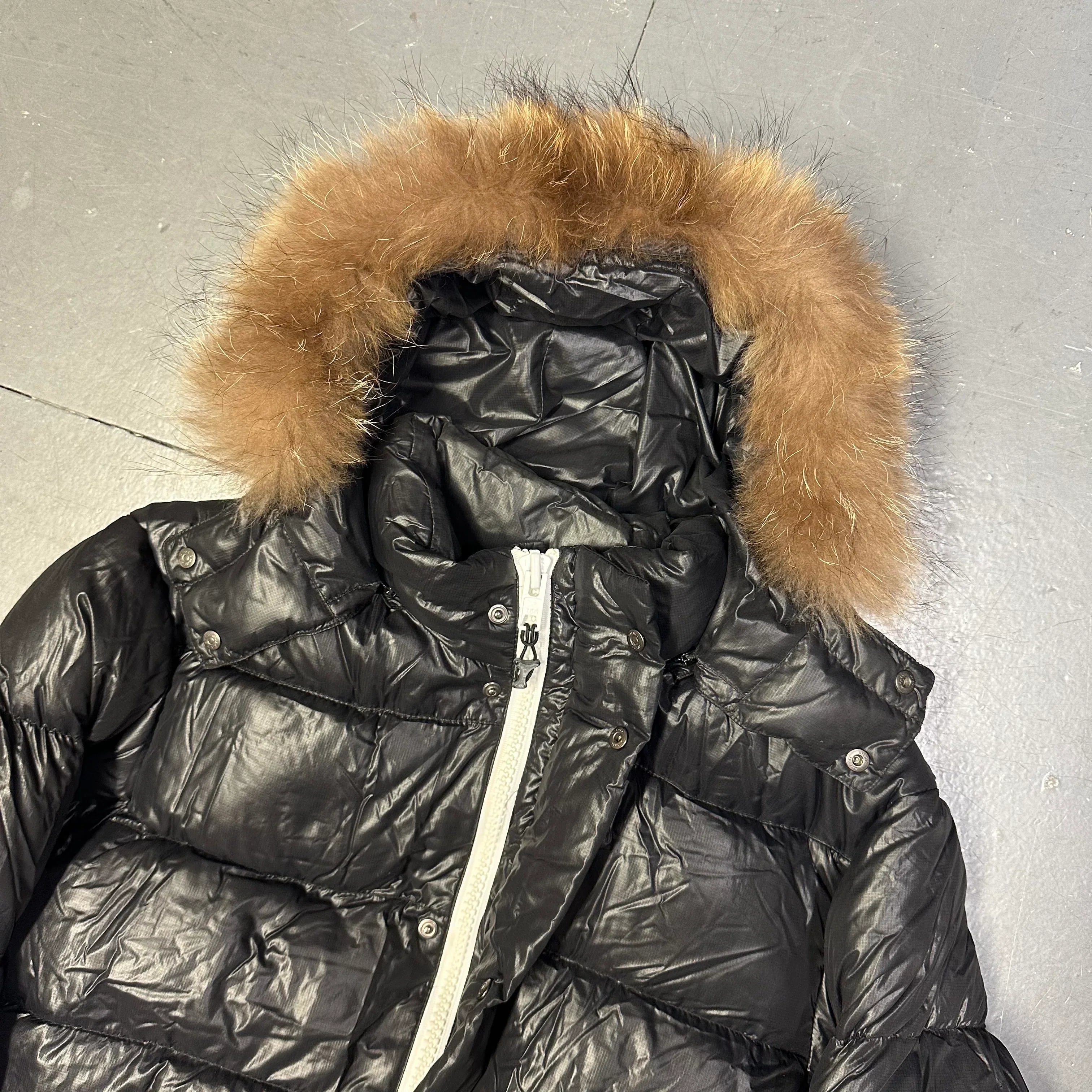 Fur Hood Puffer Jacket In Black - product image