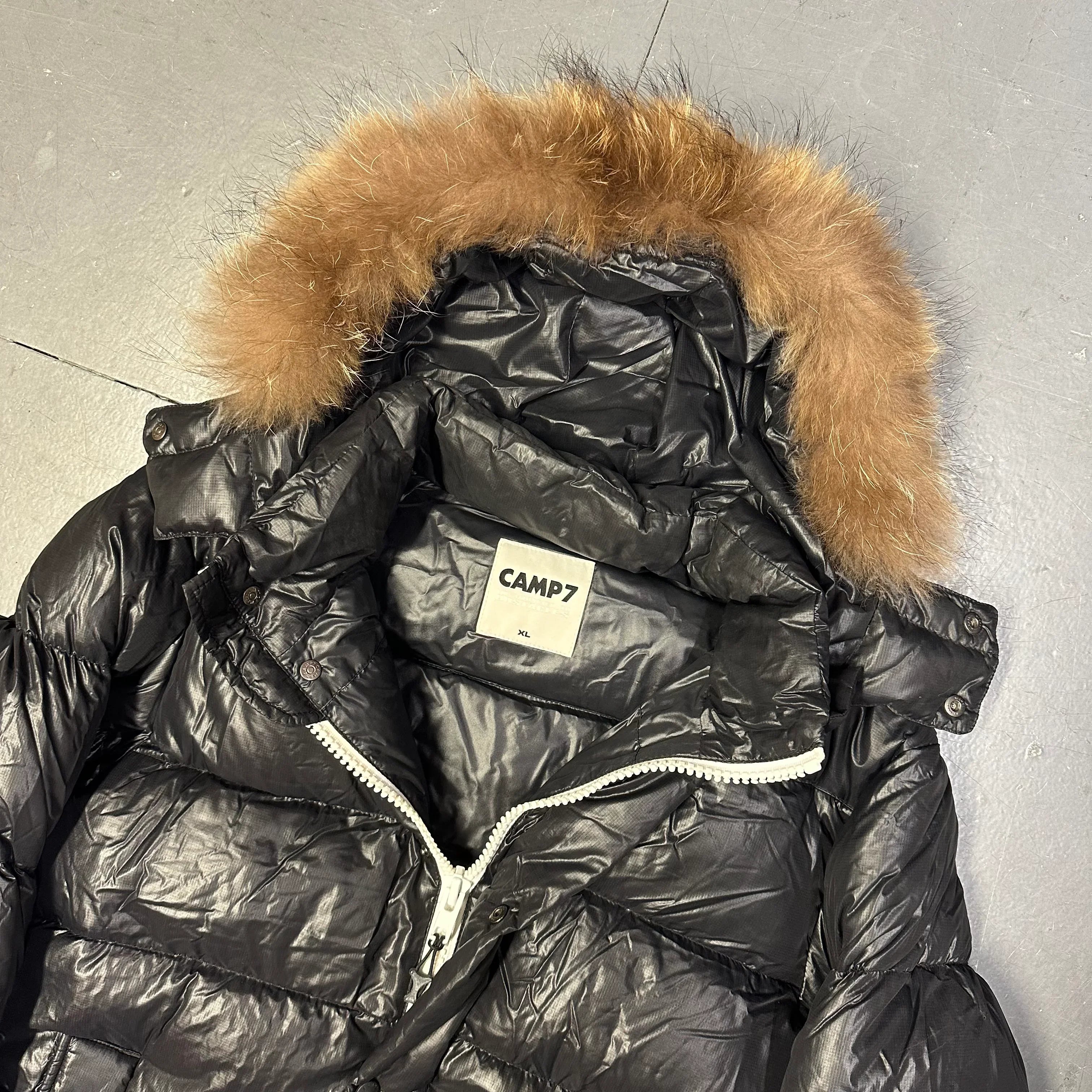 Fur Hood Puffer Jacket In Black - product image