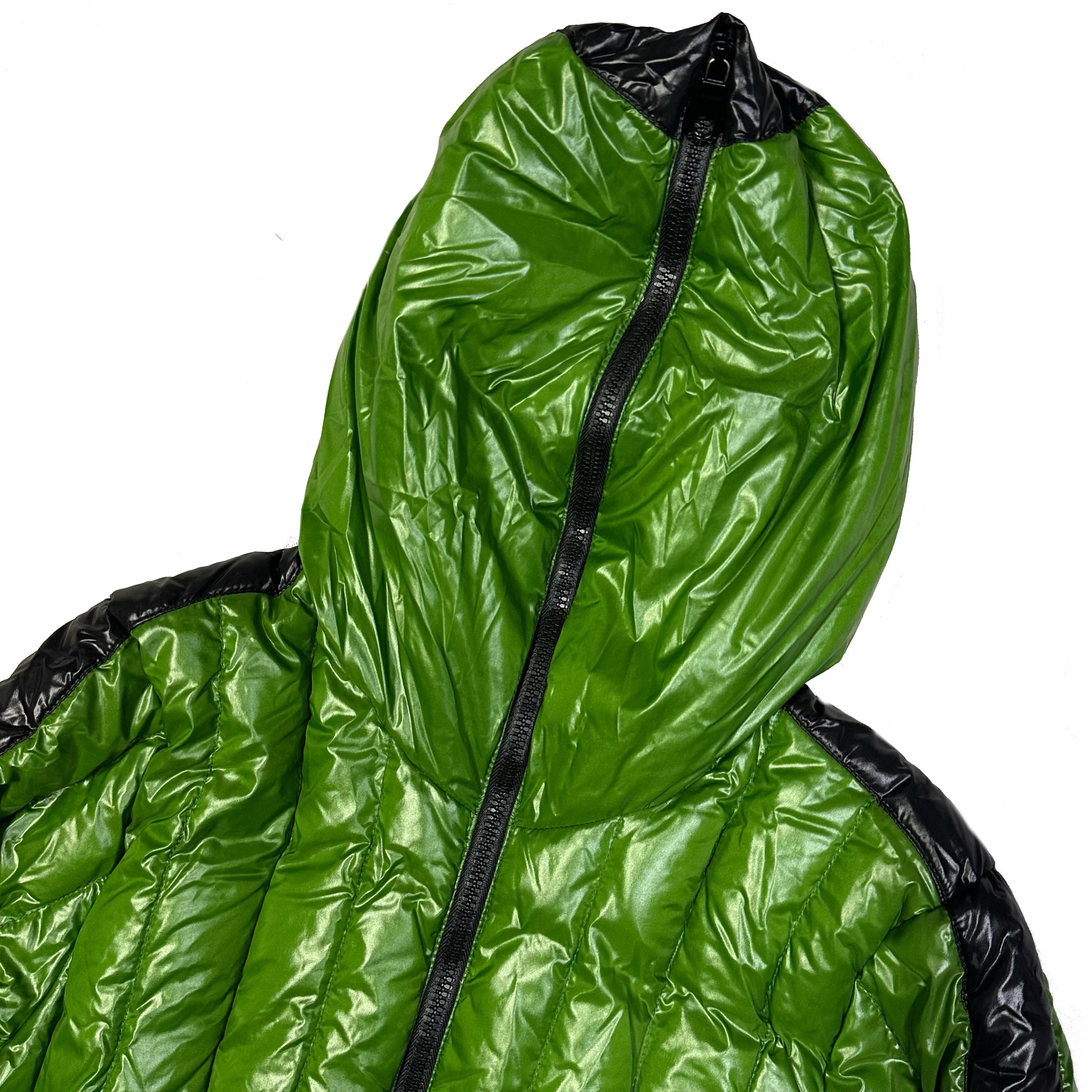 Puffer Jacket In Green & Black - product image