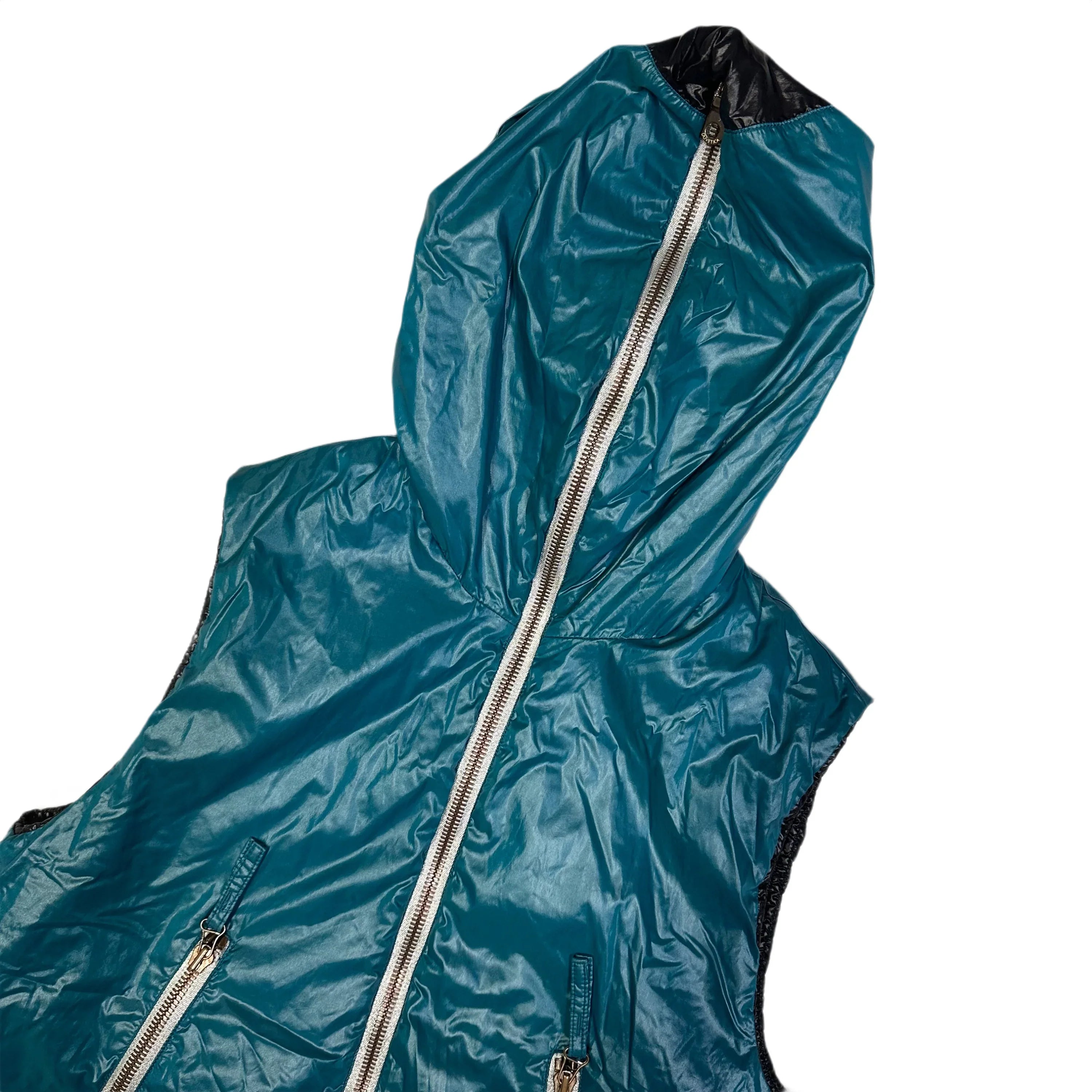 Hooded Puffer Gilet In Blue - product image