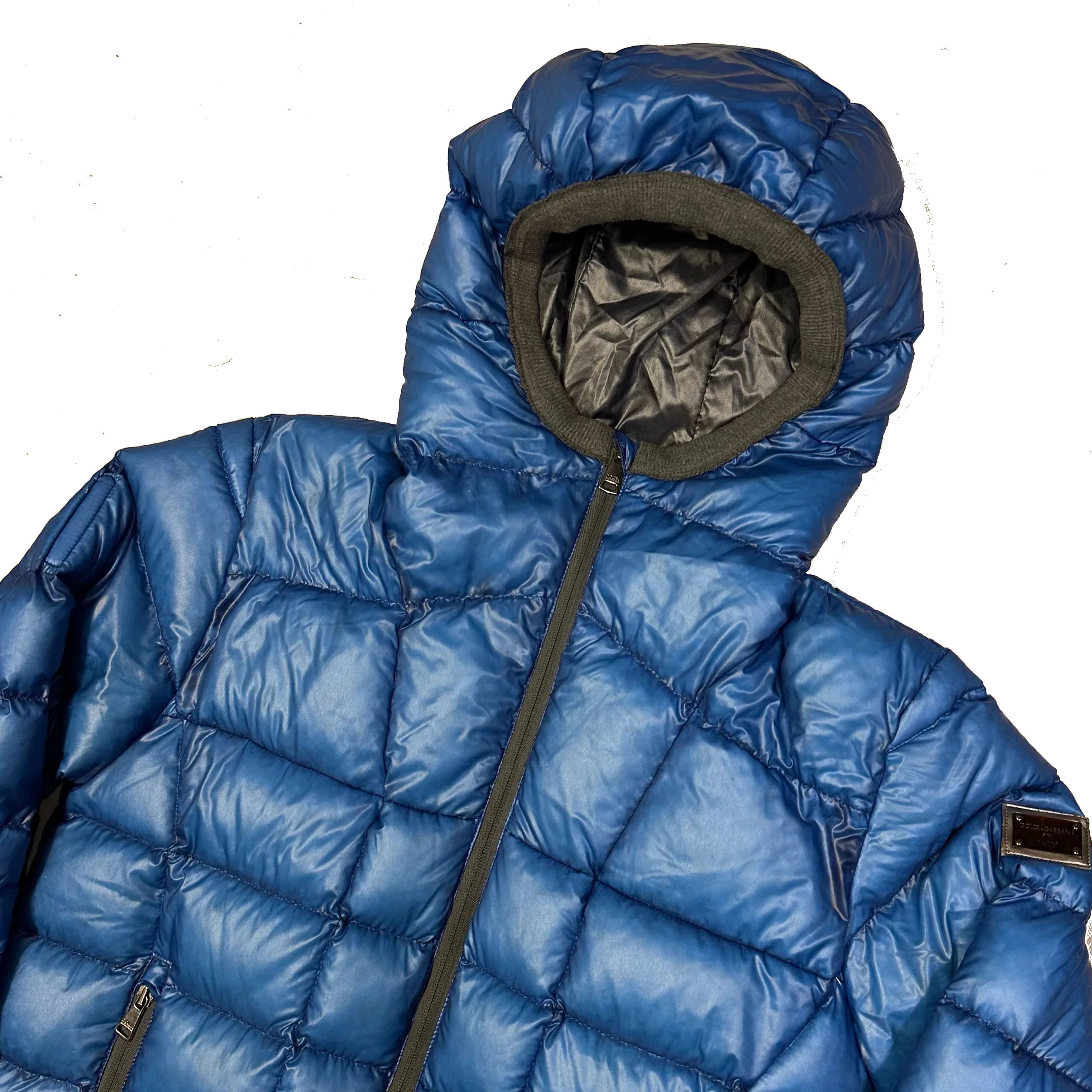Square Stitch Puffer Jacket In Blue - product image