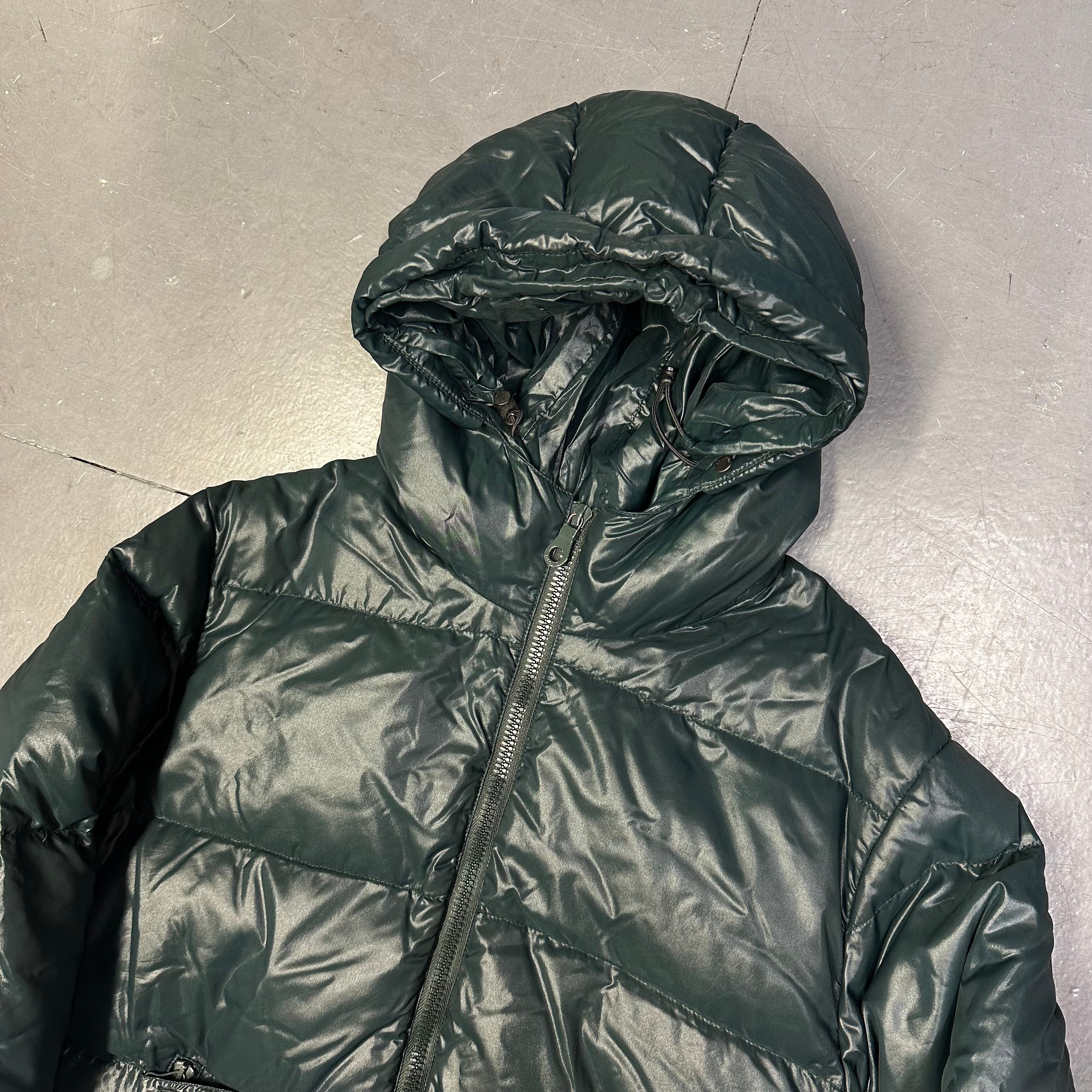 Fur Hood Puffer Jacket In Teal Blue - product image