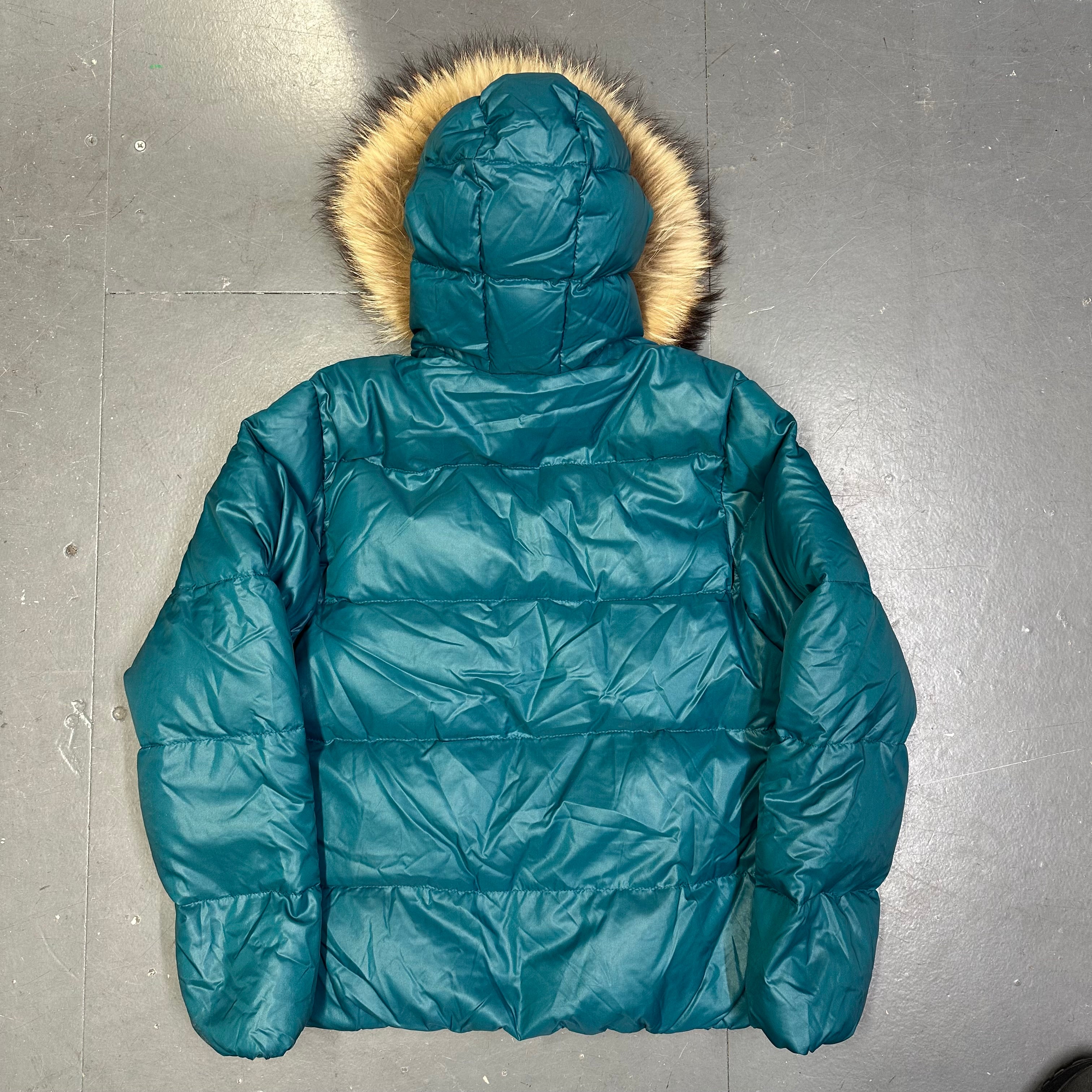 Fur Hood Puffer Jacket In Blue - product image