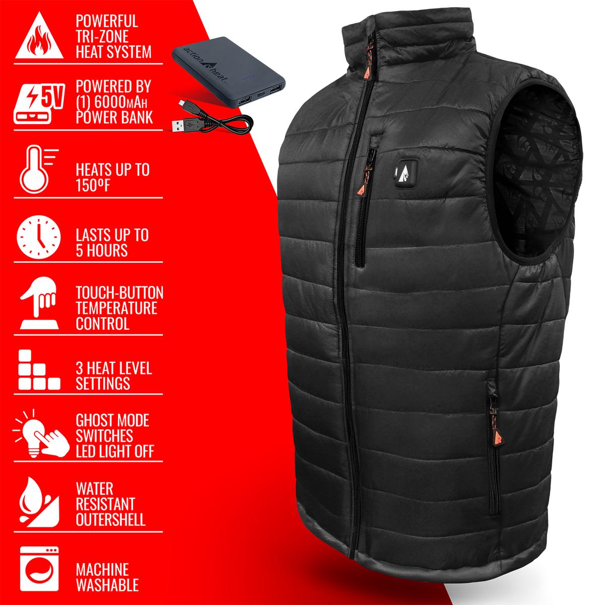 Heatrea 5V Men's Insulated Puffer Battery Heated Vest