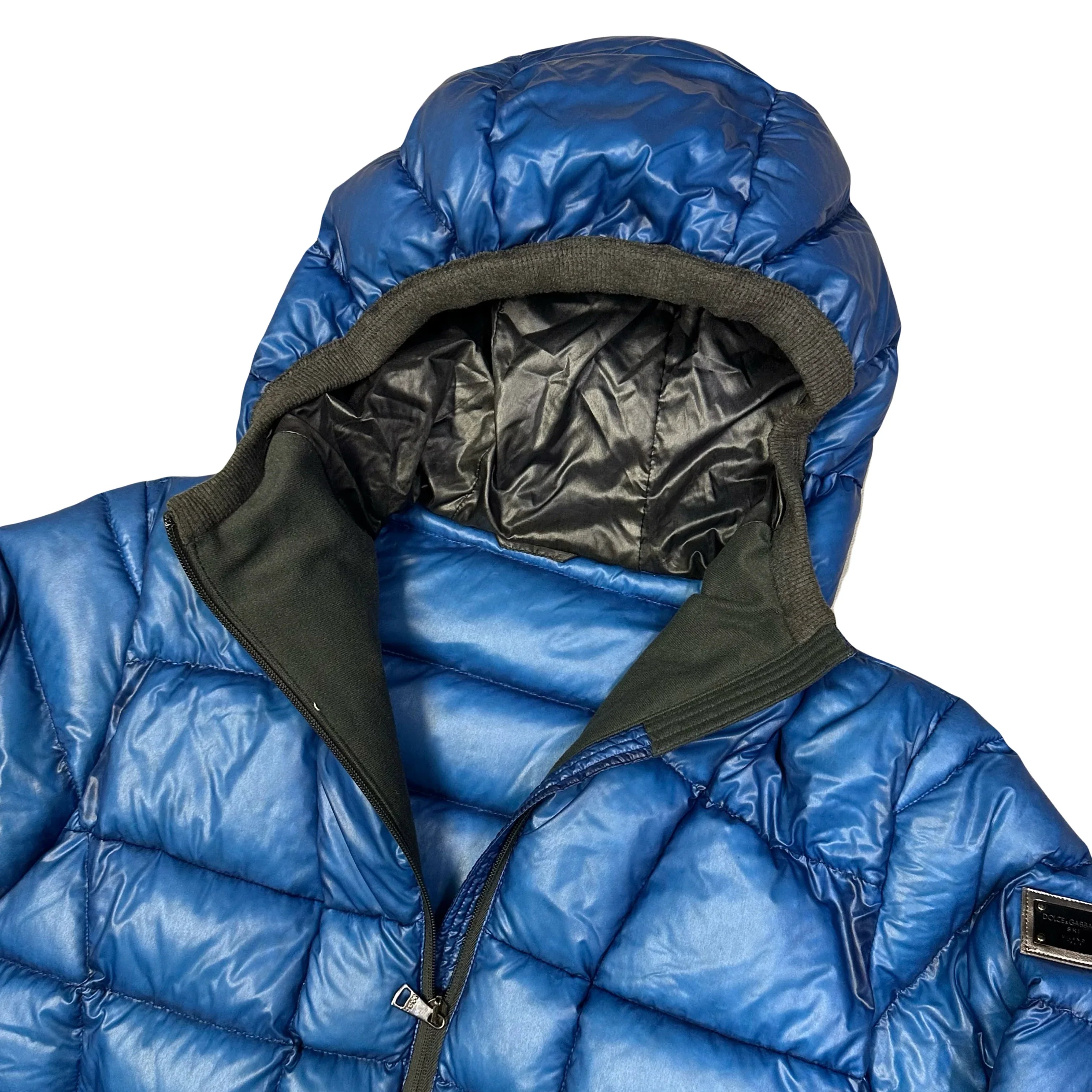 Square Stitch Puffer Jacket In Blue - product image