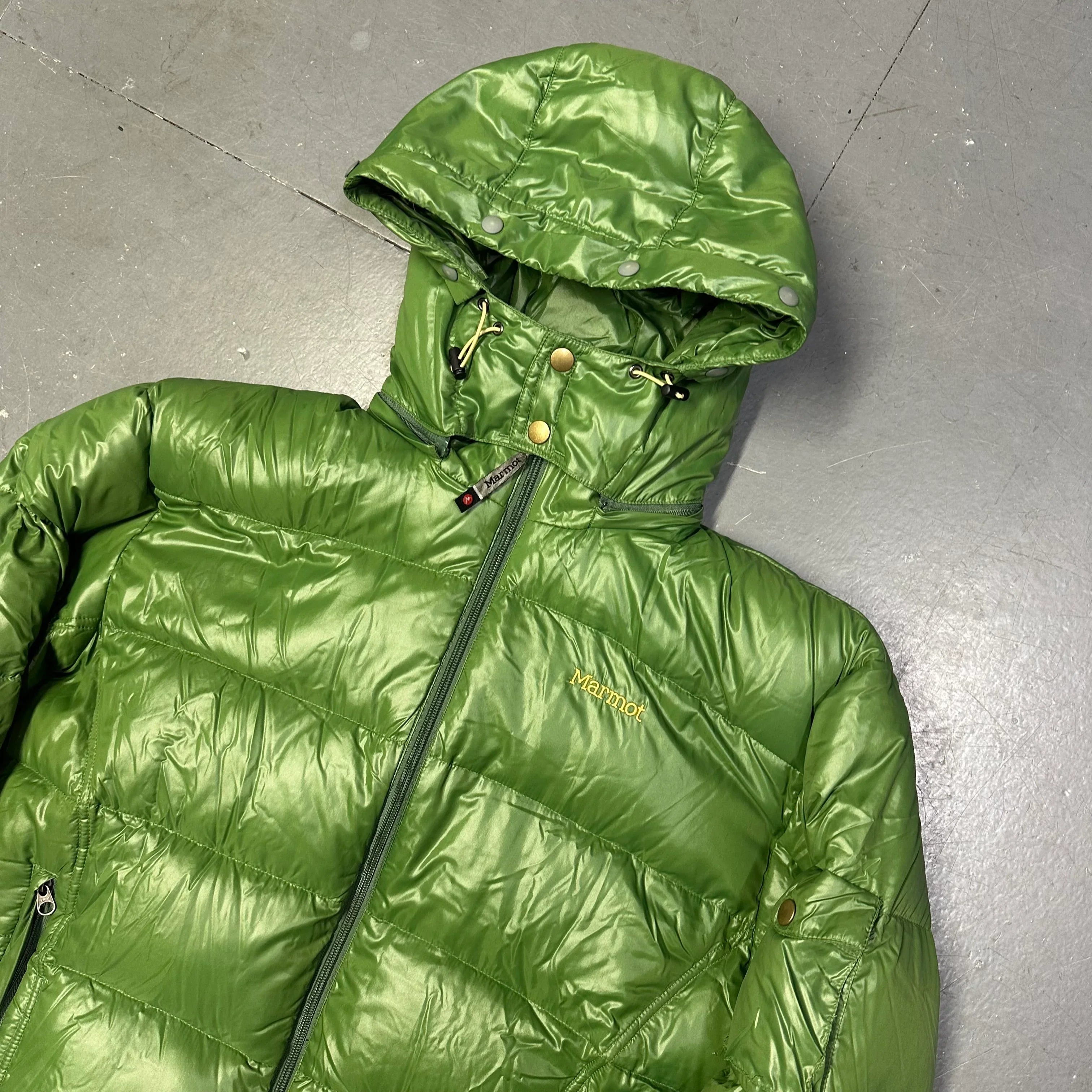 Puffer Jacket With Fur Hood In Green - product image