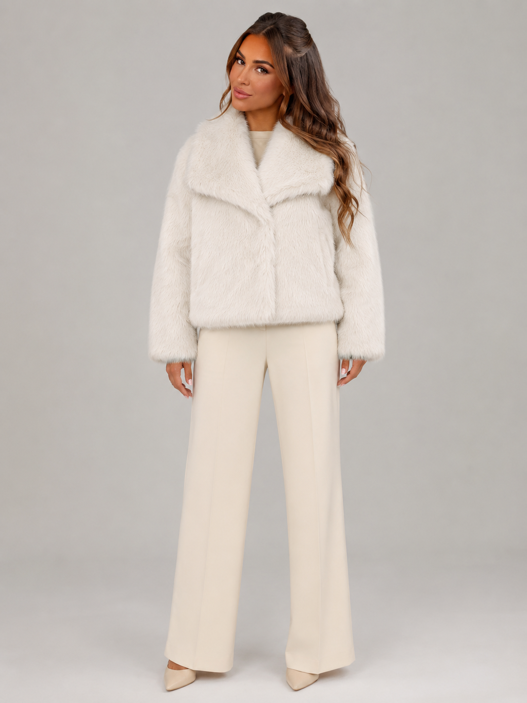 Women's Plush Cropped Faux Fur Jacket - product image 6
