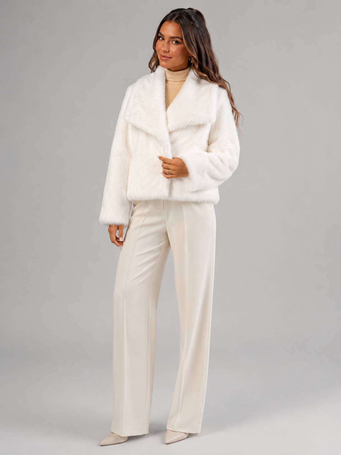 Women's Plush Cropped Faux Fur Jacket - product image 7