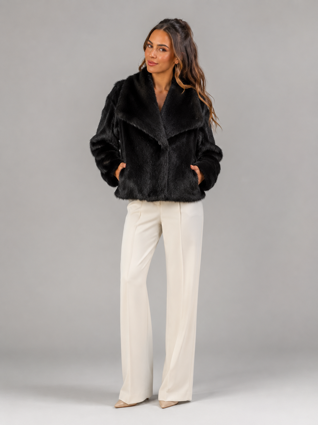 Women's Plush Cropped Faux Fur Jacket - product image 8