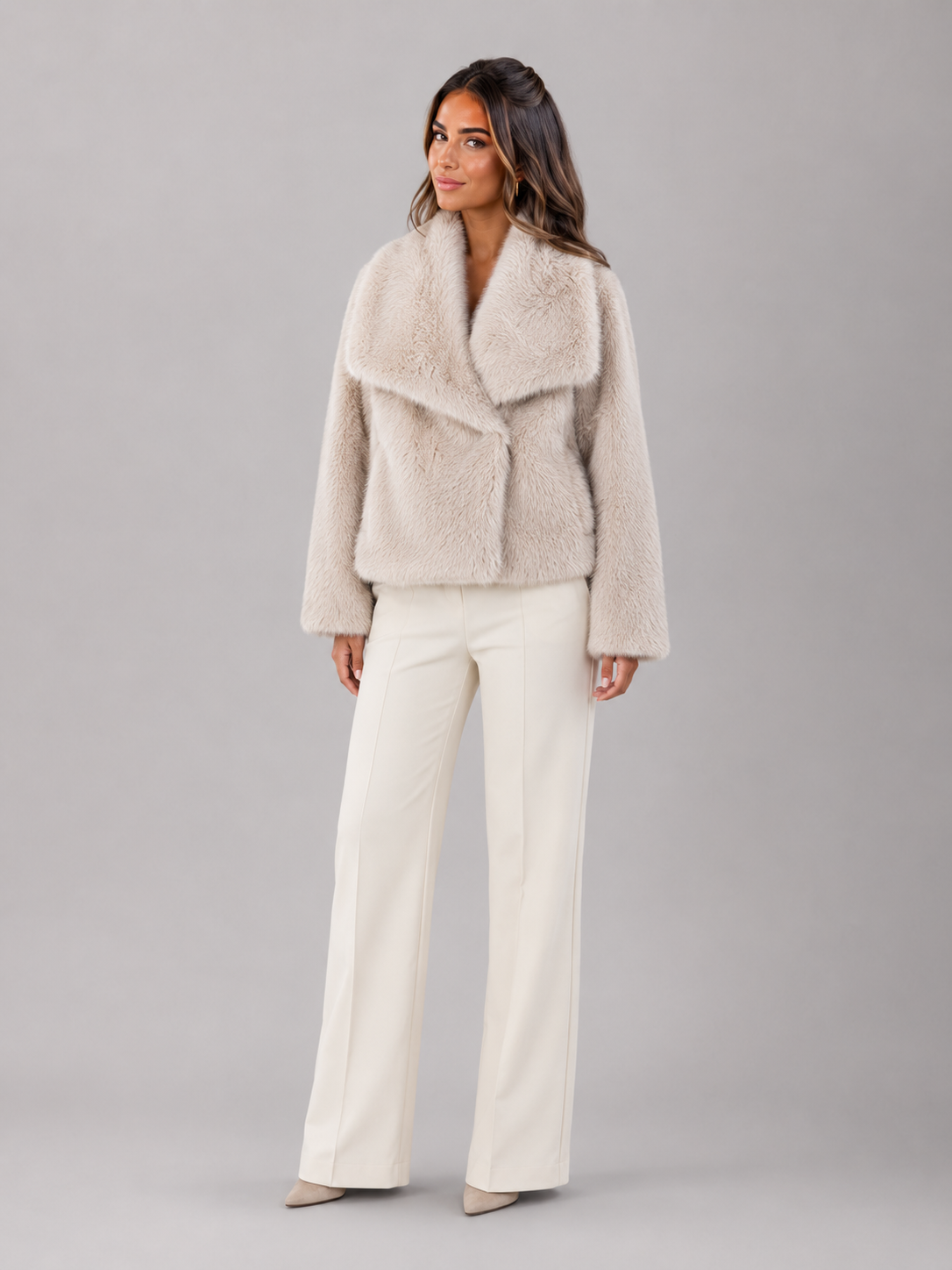 Women's Plush Cropped Faux Fur Jacket - product image 9