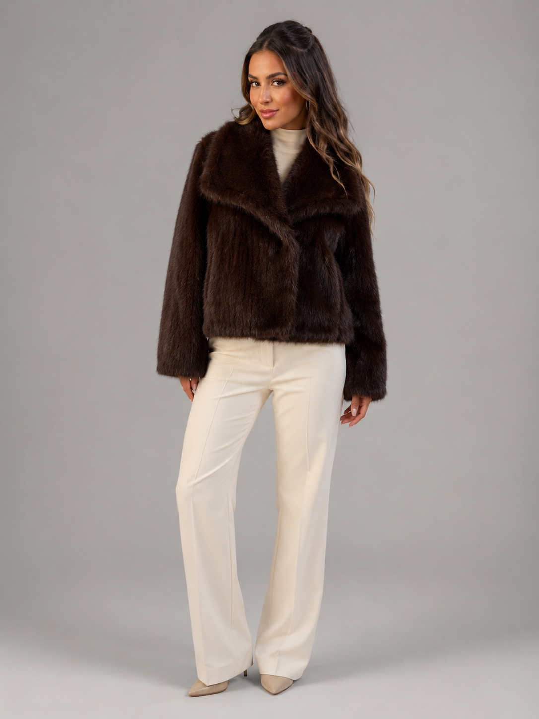 Women's Plush Cropped Faux Fur Jacket - product image 10