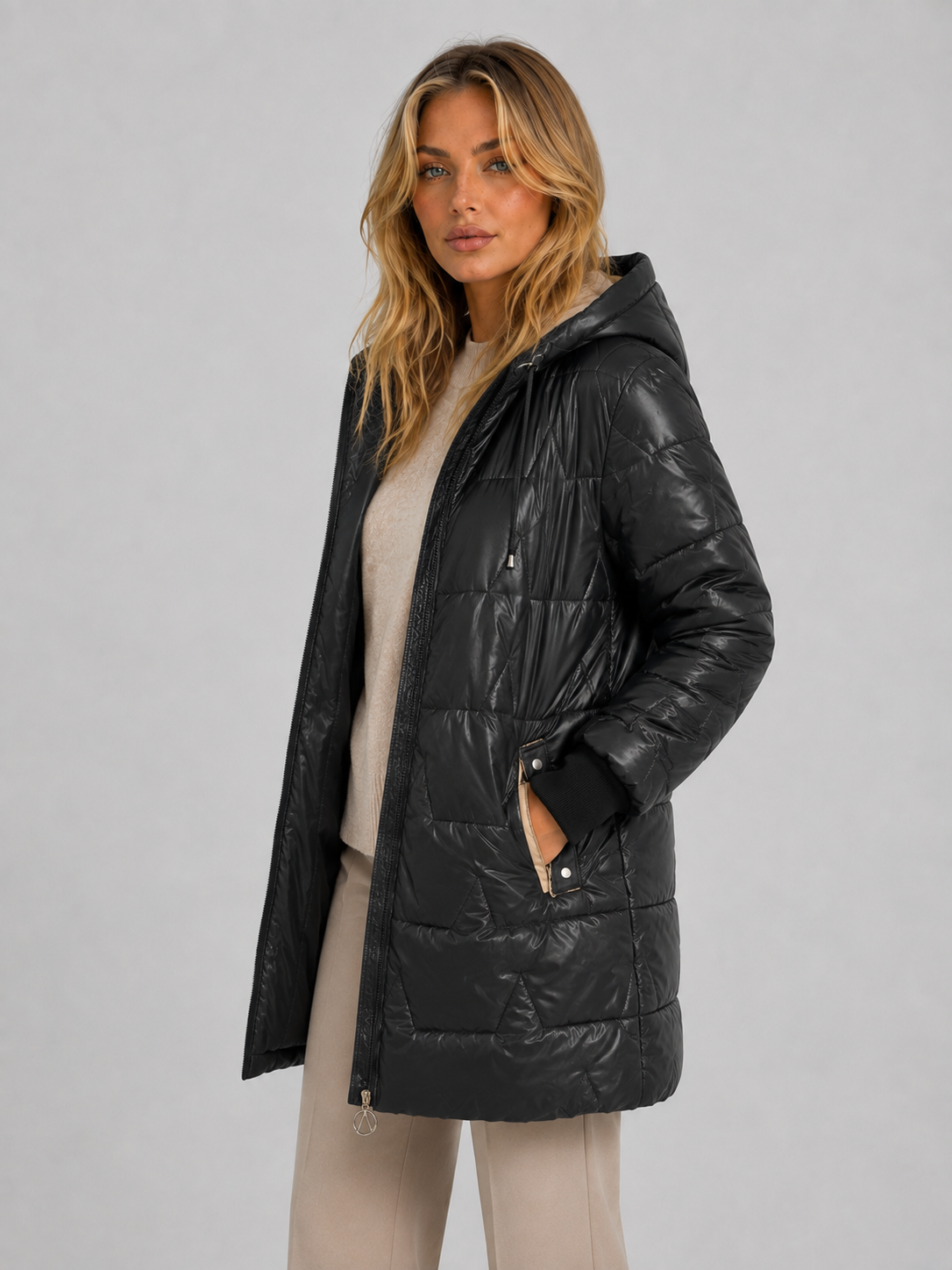 Women's Longline Hooded Puffer Coat - product image 3