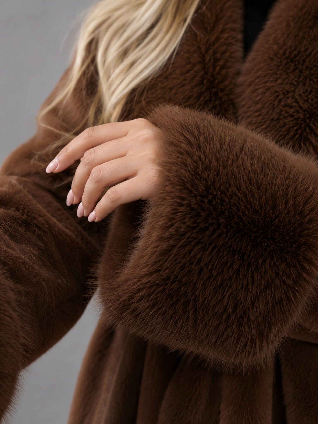 Women's Belted Faux Fur Collar Coat - product image 7