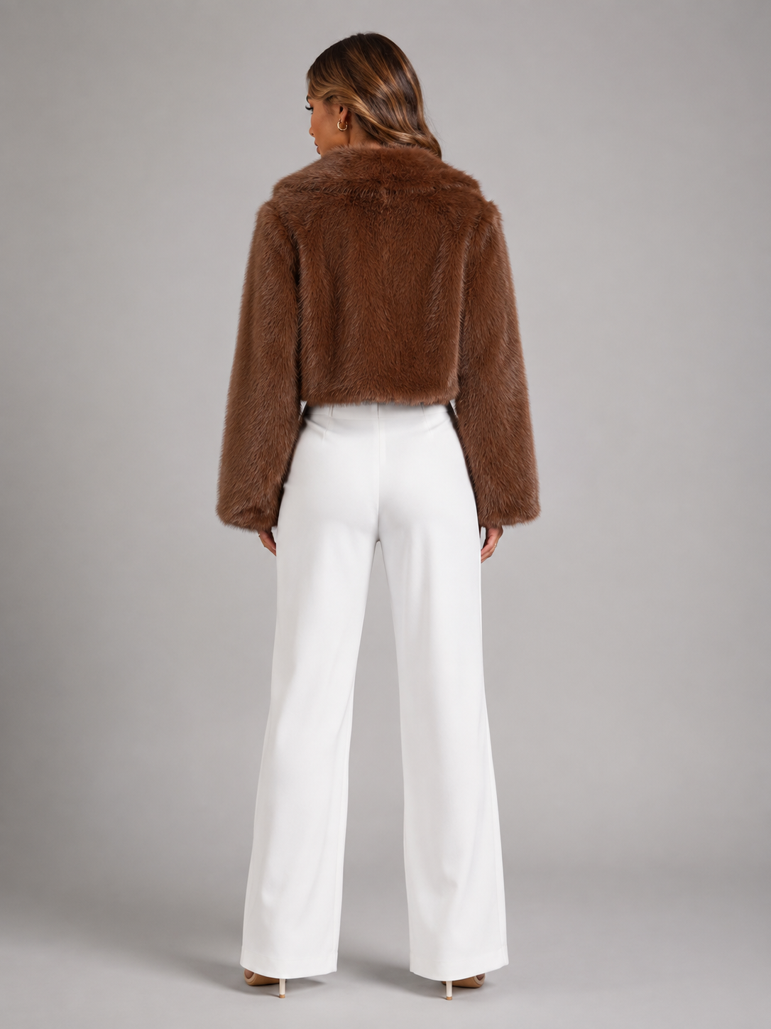 Women's Faux Fox Fur Cropped Jacket - product image 7