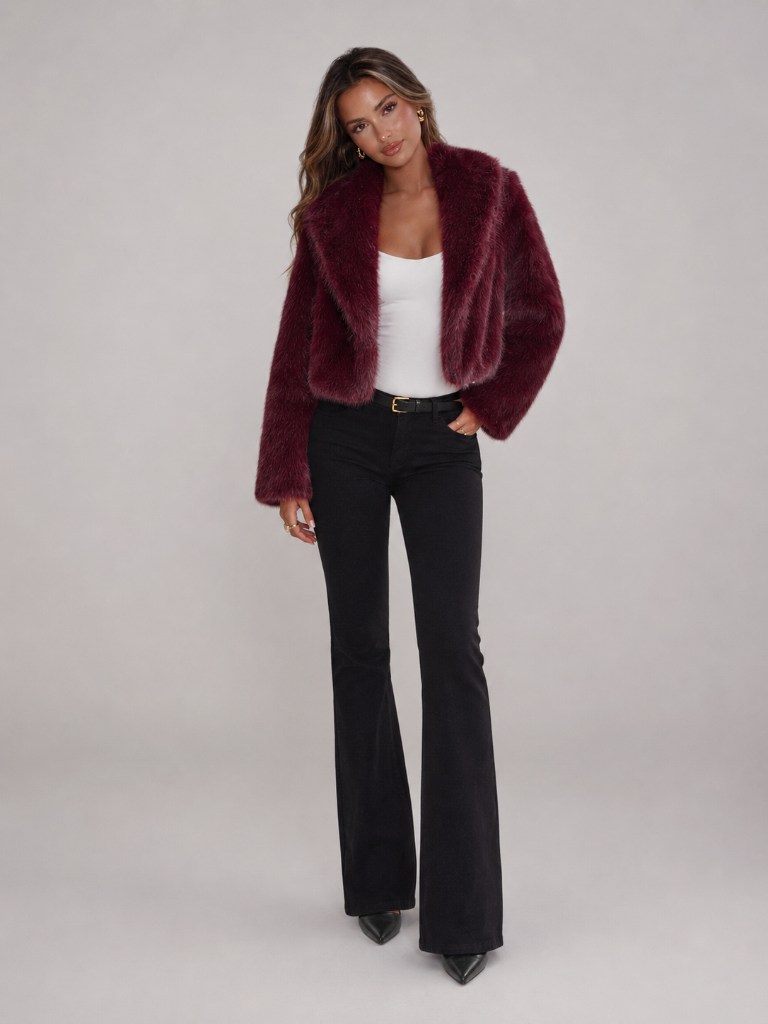 Women's Faux Fox Fur Cropped Jacket - product image 2