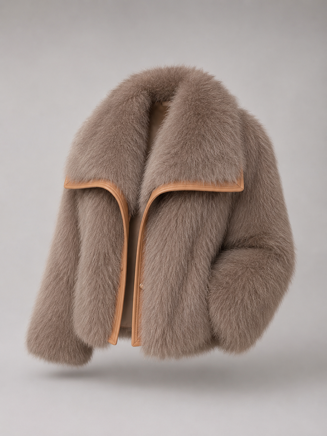 Women's Faux Fur Cropped Coat | Contrast Trim Winter Jacket - product image 1