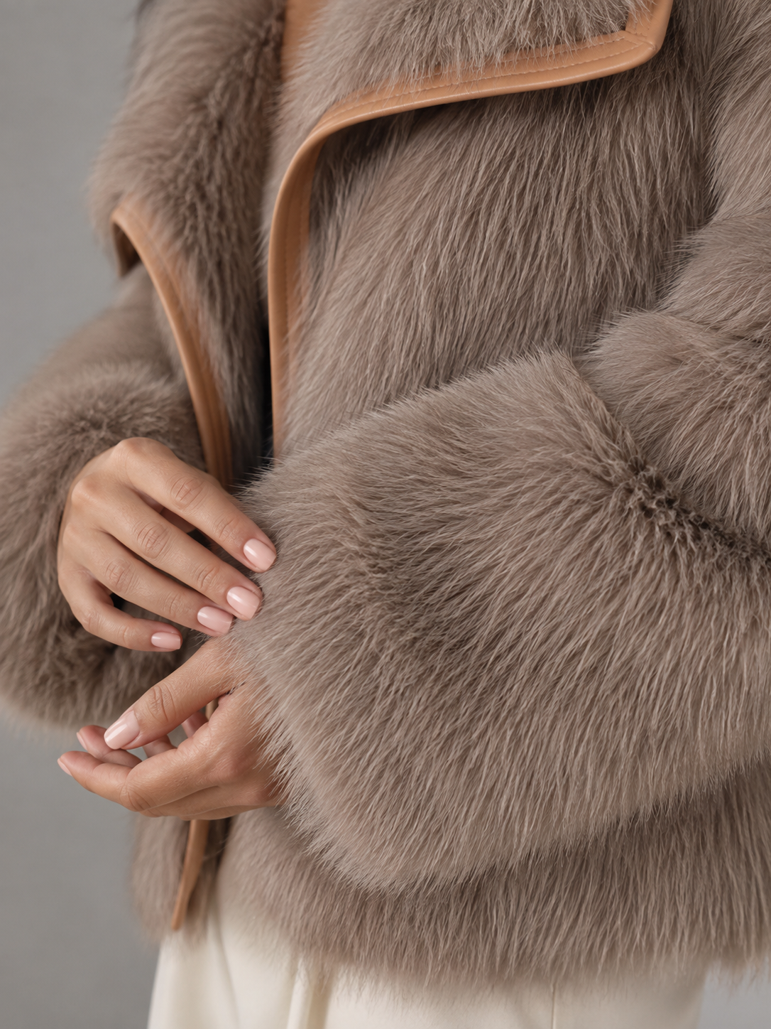 Women's Faux Fur Cropped Coat | Contrast Trim Winter Jacket - product image 5