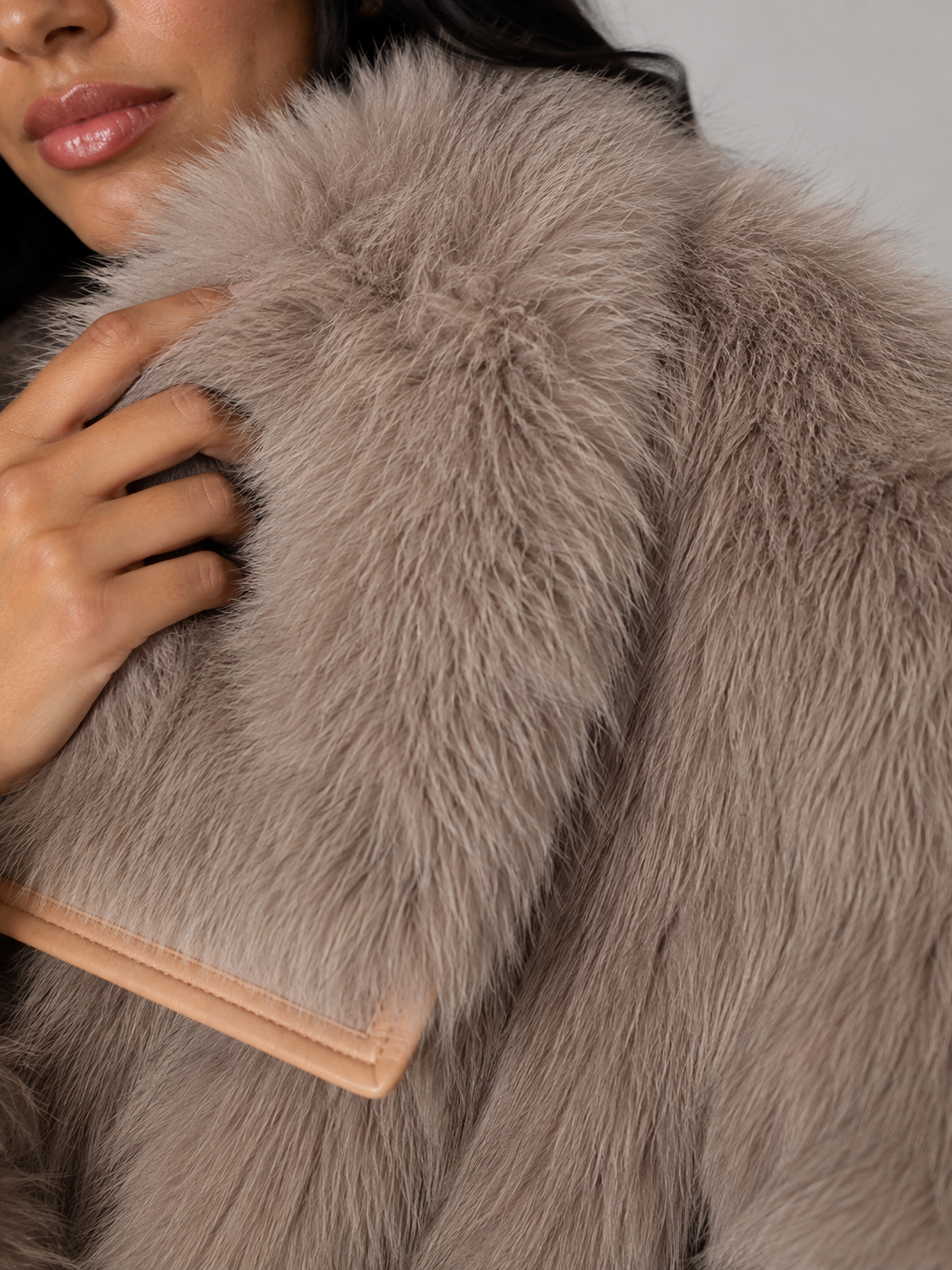 Women's Faux Fur Cropped Coat | Contrast Trim Winter Jacket - product image 3