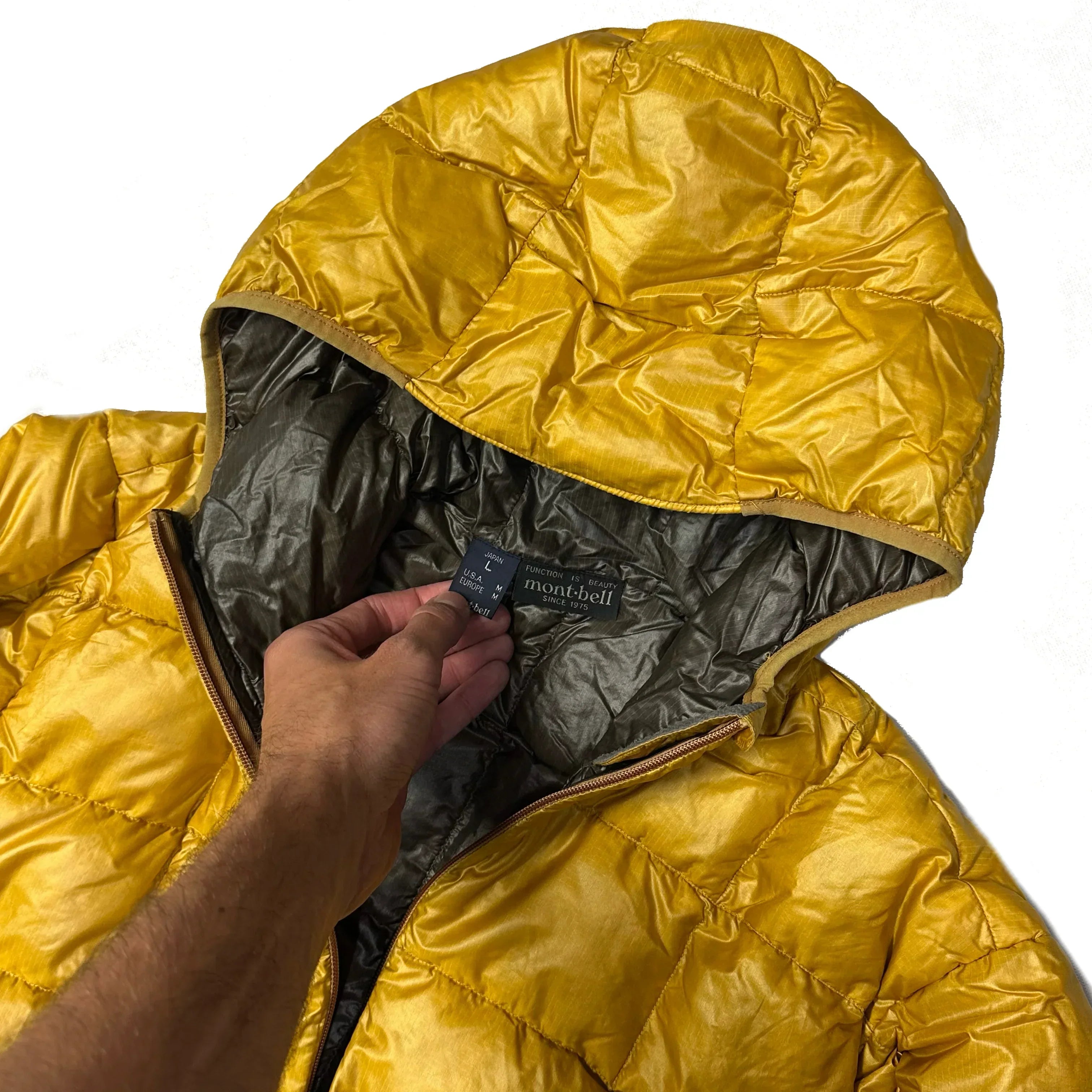 Square Stitch Puffer Jacket In Yellow - product image