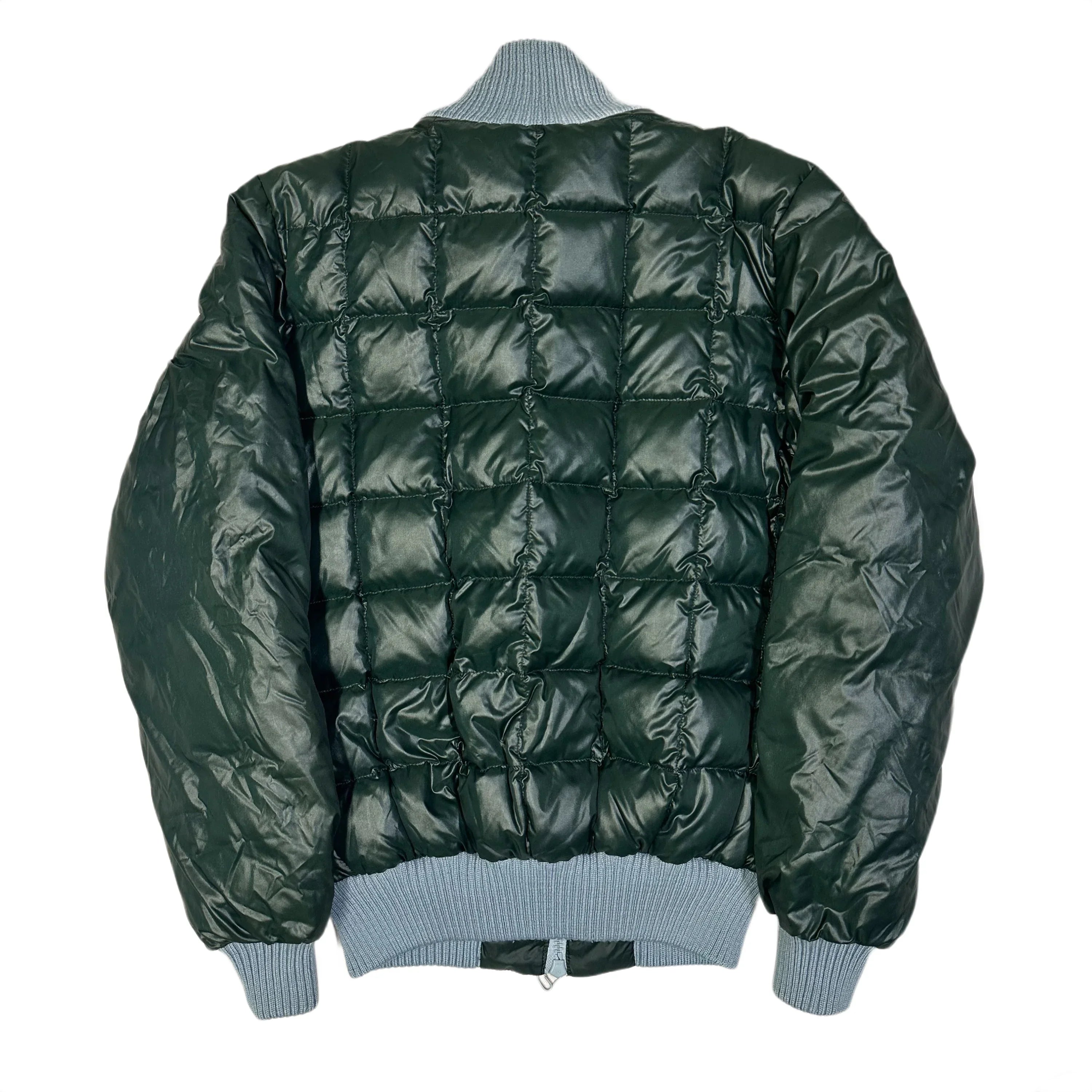Square Stitch Puffer Jacket In Dark Green & Blue - product image