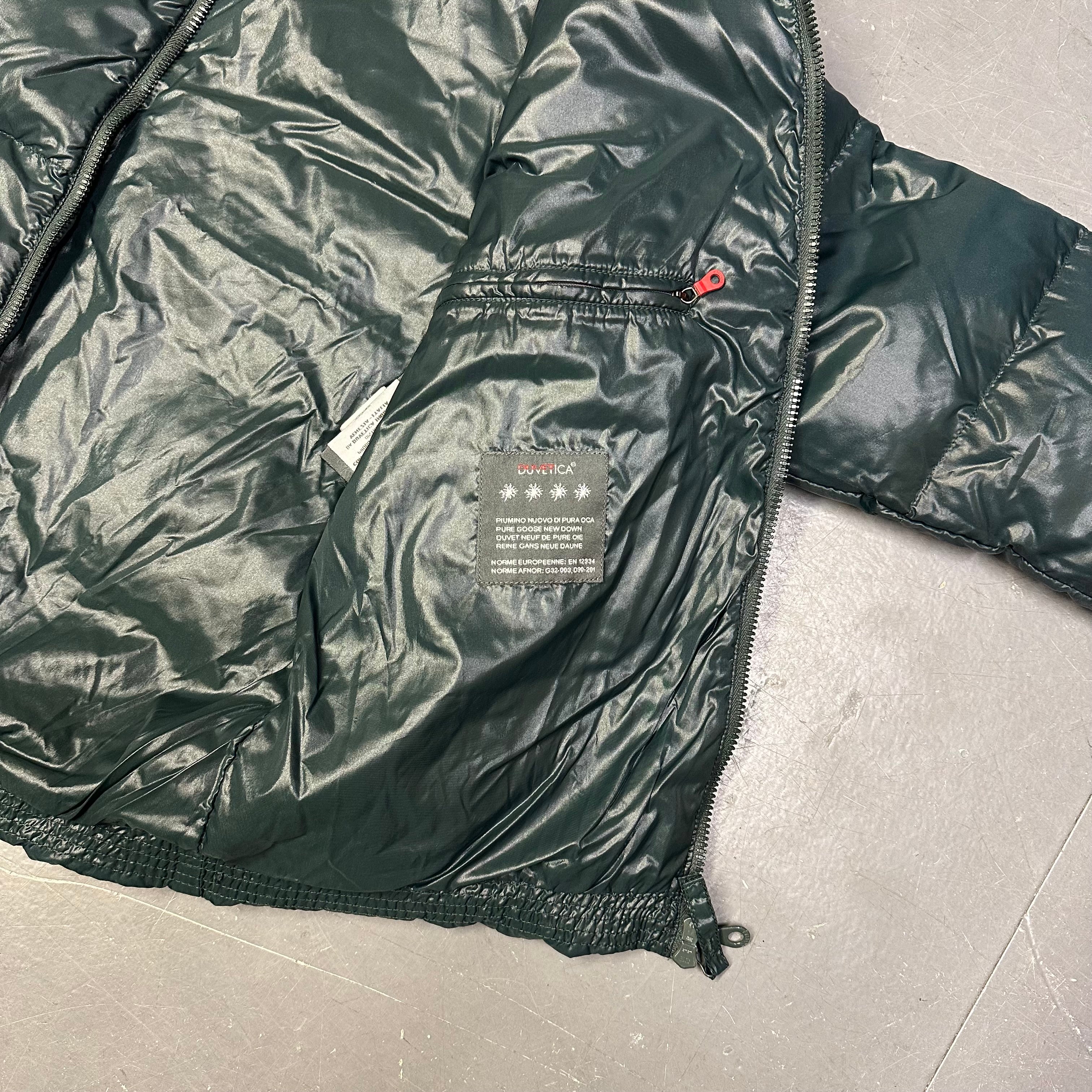 Fur Hood Puffer Jacket In Teal Blue - product image