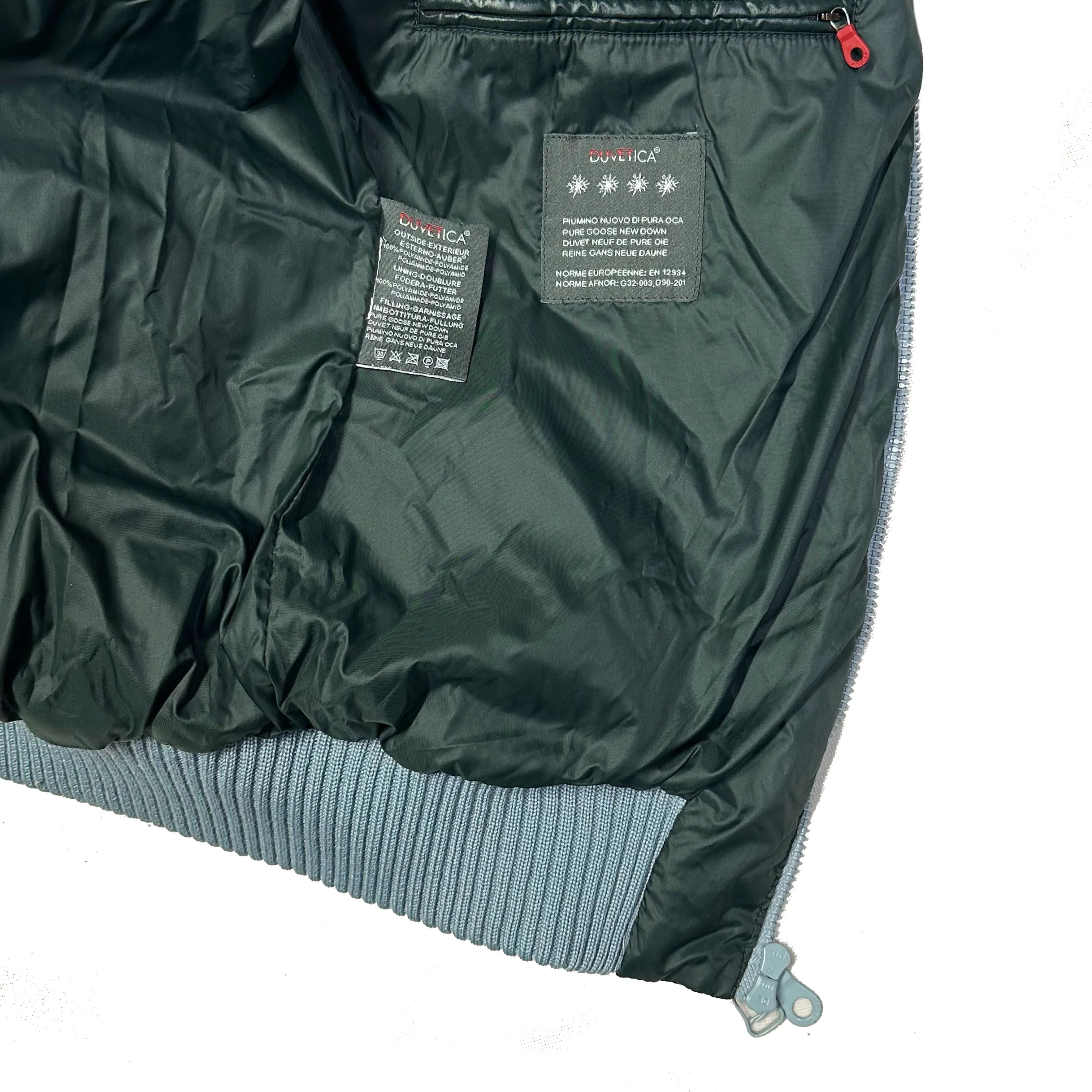 Square Stitch Puffer Jacket In Dark Green & Blue - product image