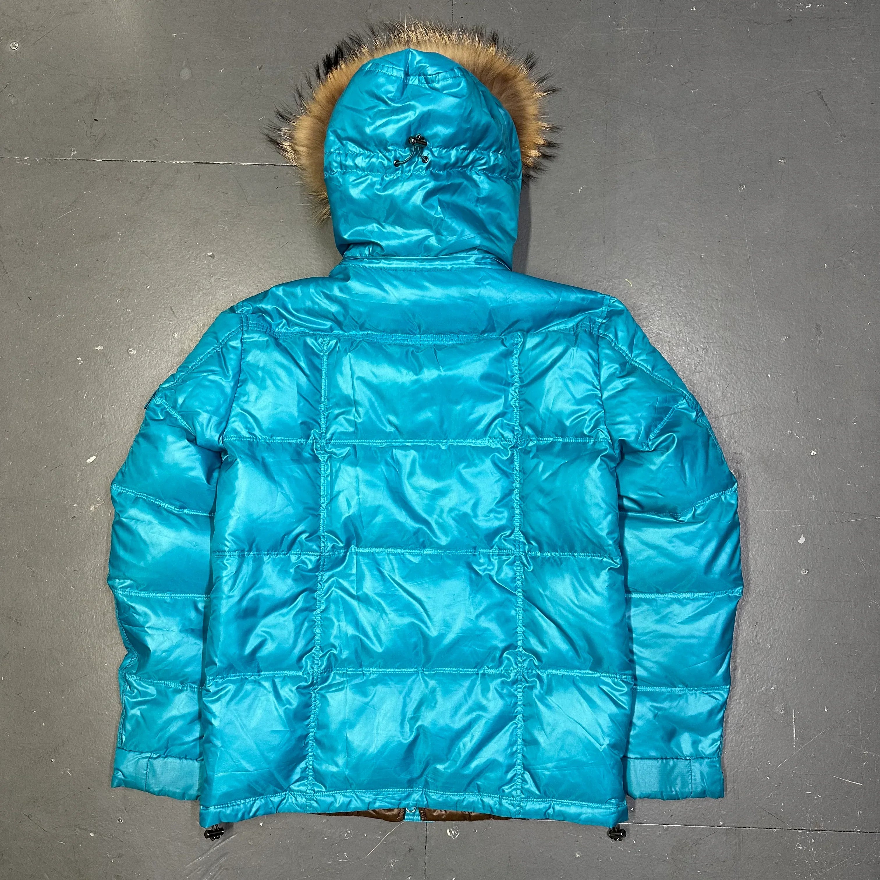 Puffer Jacket With Fur Hood In Blue - product image