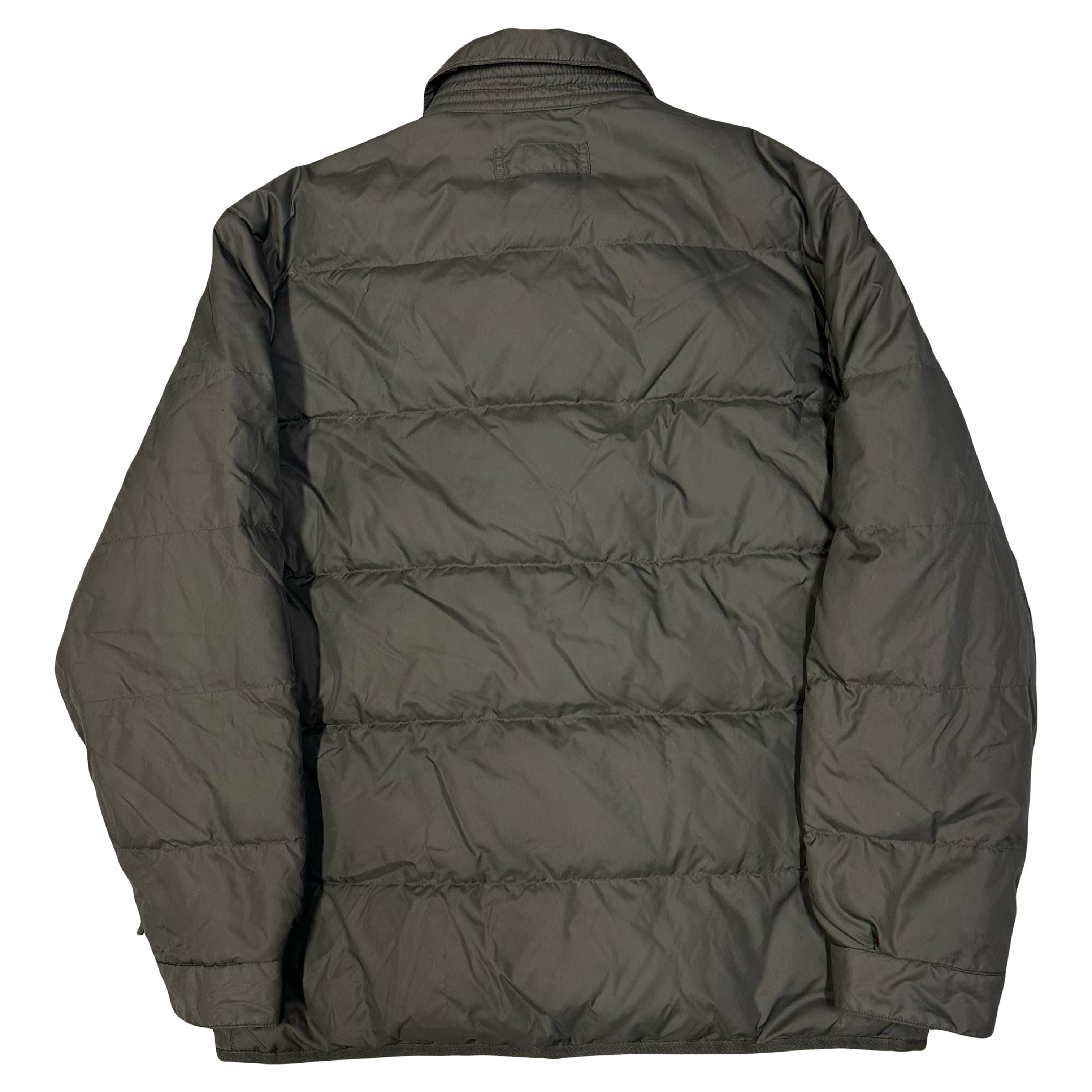 Collared Puffer Jacket In Olive Green - product image