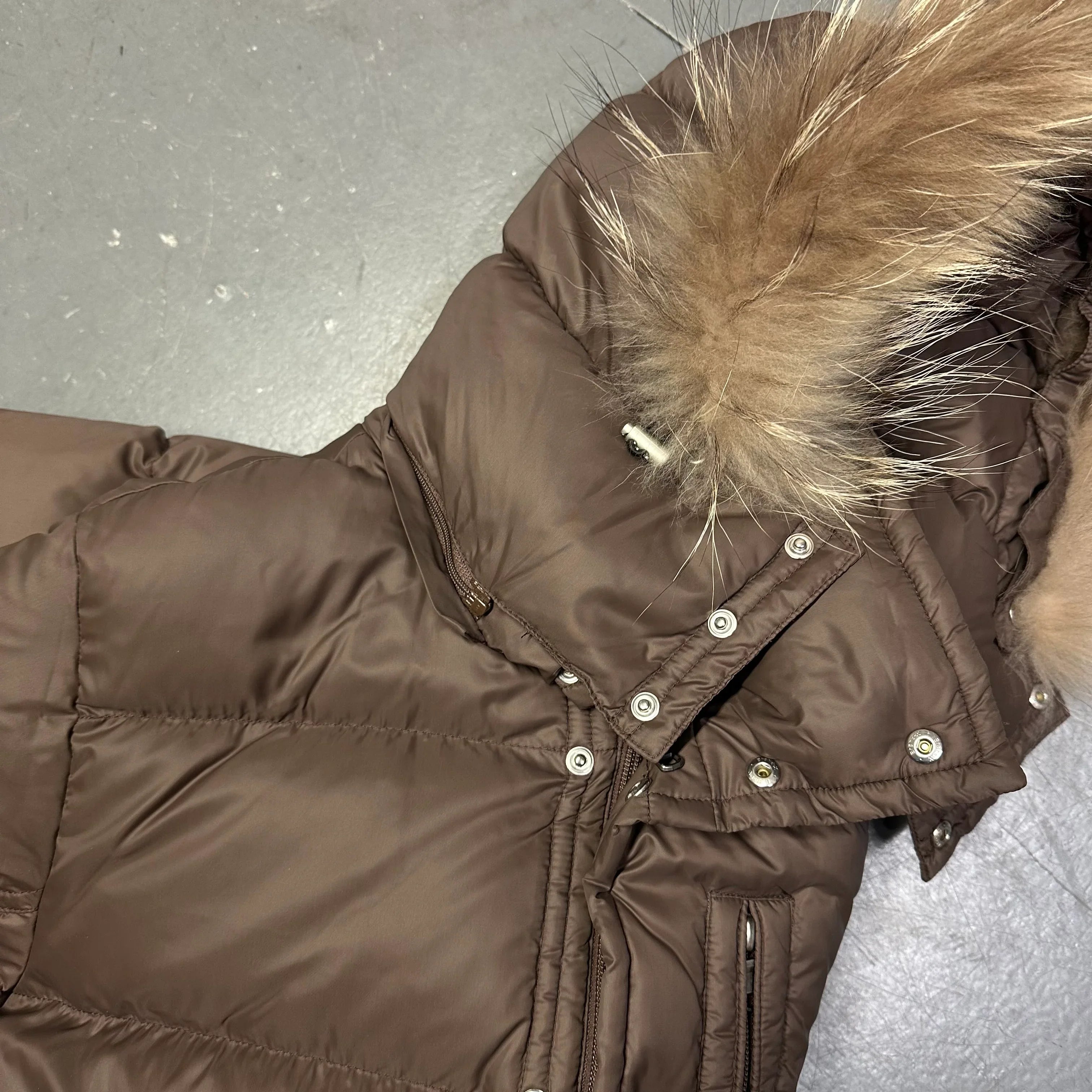 Fur Hood Puffer Jacket In Brown - product image