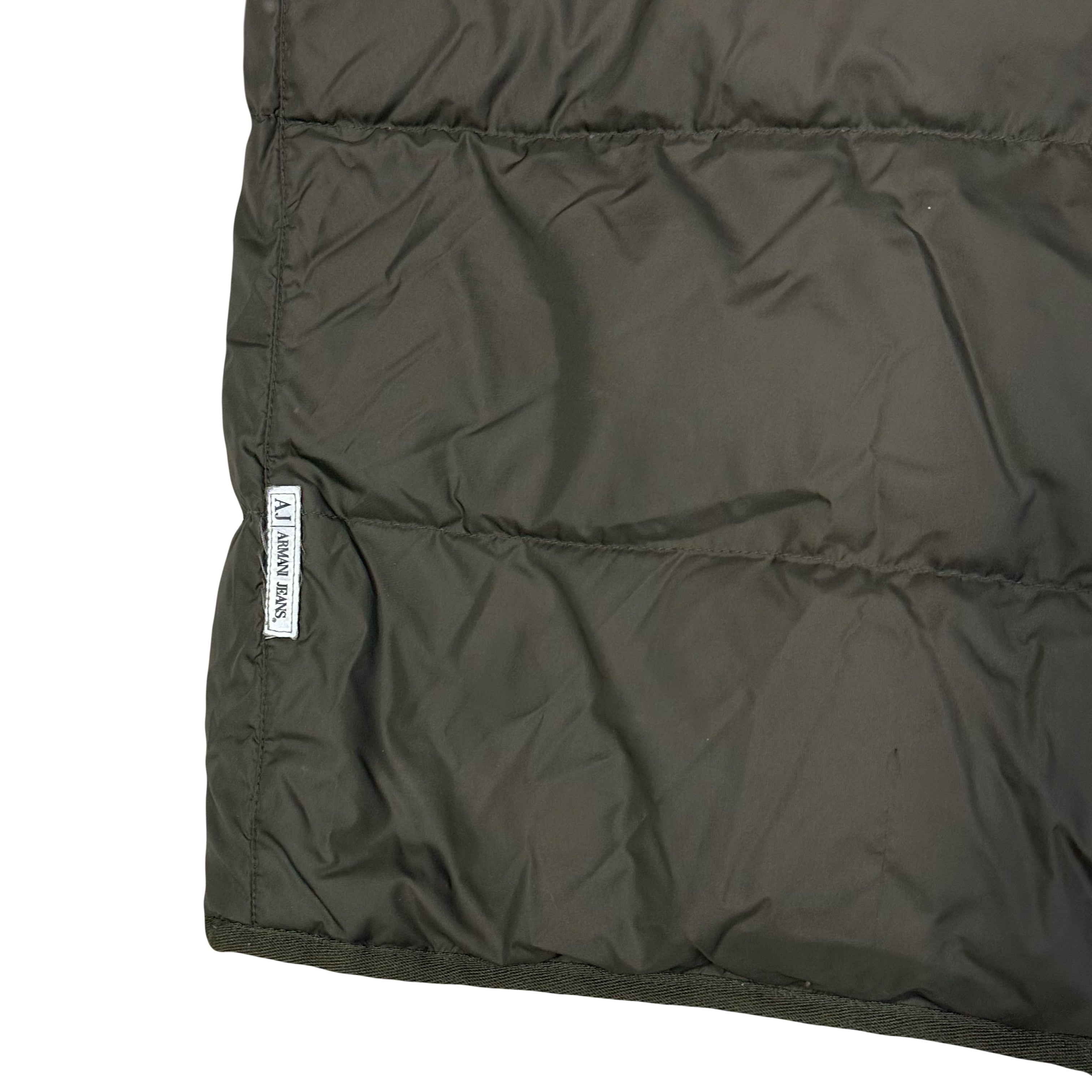 Collared Puffer Jacket In Olive Green - product image