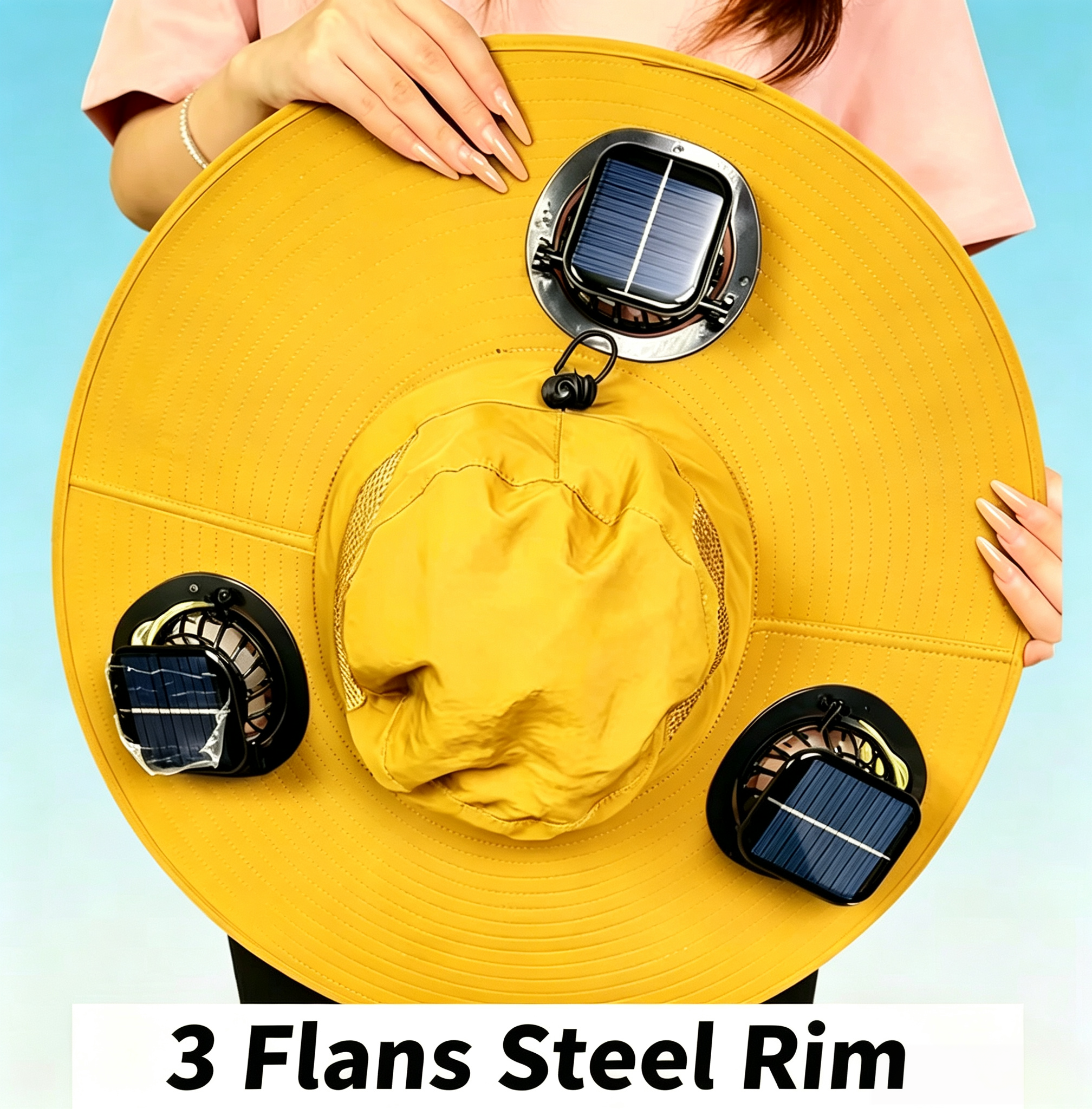 Summer Hot Seller💥Buy 1 Get 1 Free🔥Solar-powered fan hat, outdoor fishing hat, includes 3 rechargeable fans, suitable for various occasions: running, camping, fishing, travel.