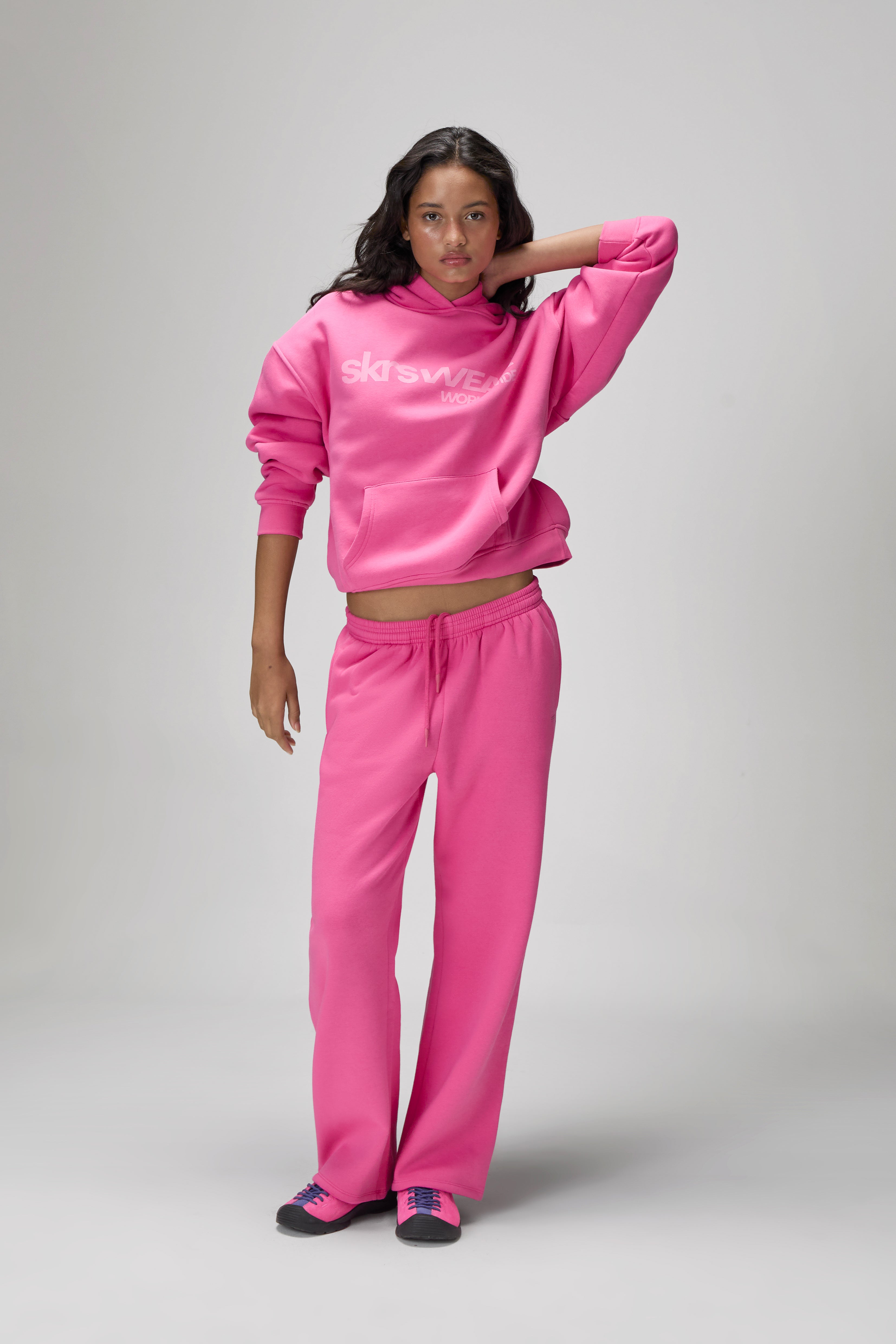 Classic Wide Leg Sweatpants in Hottest Pink - image 4
