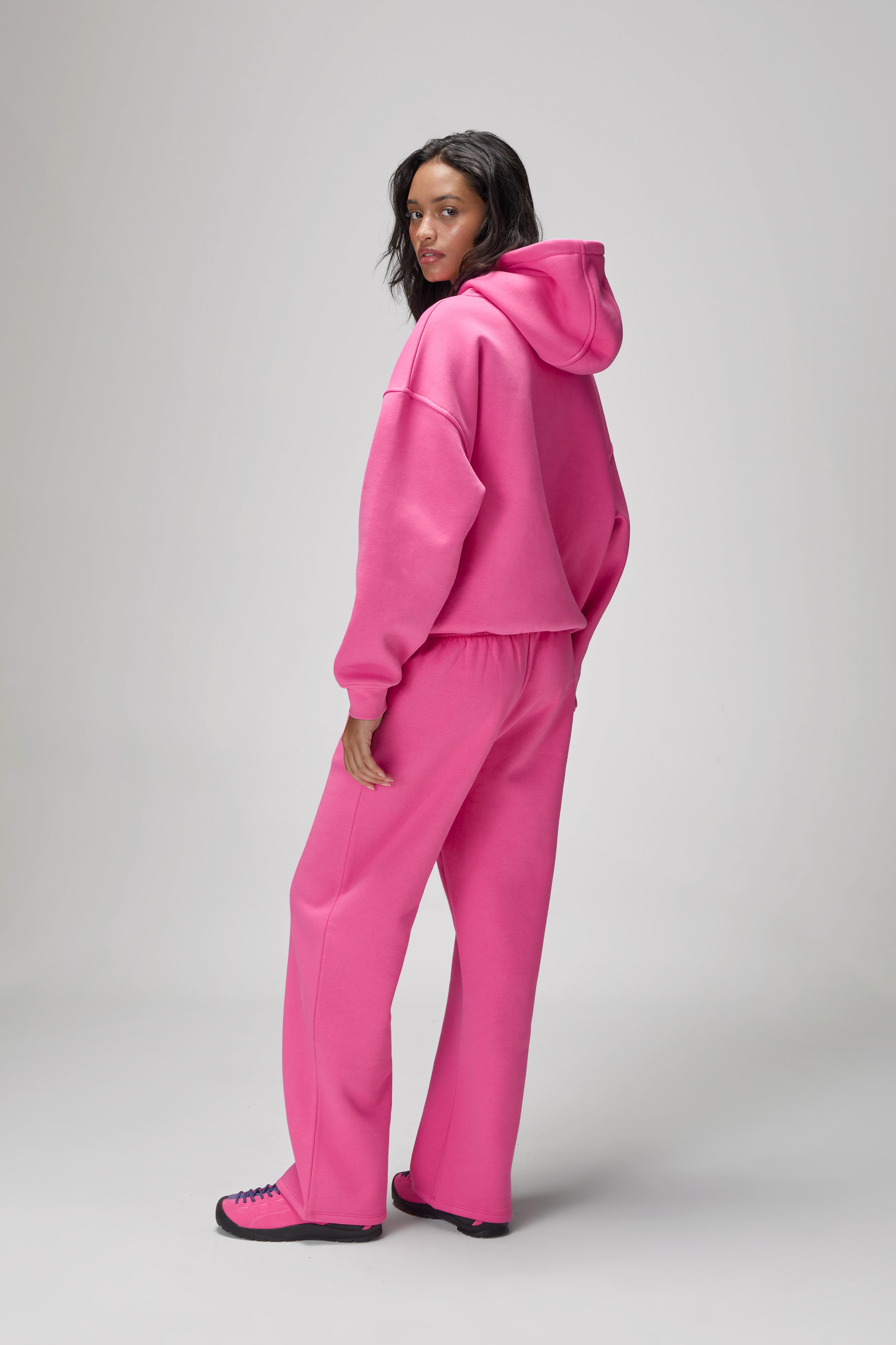 Classic Wide Leg Sweatpants in Hottest Pink - image 2