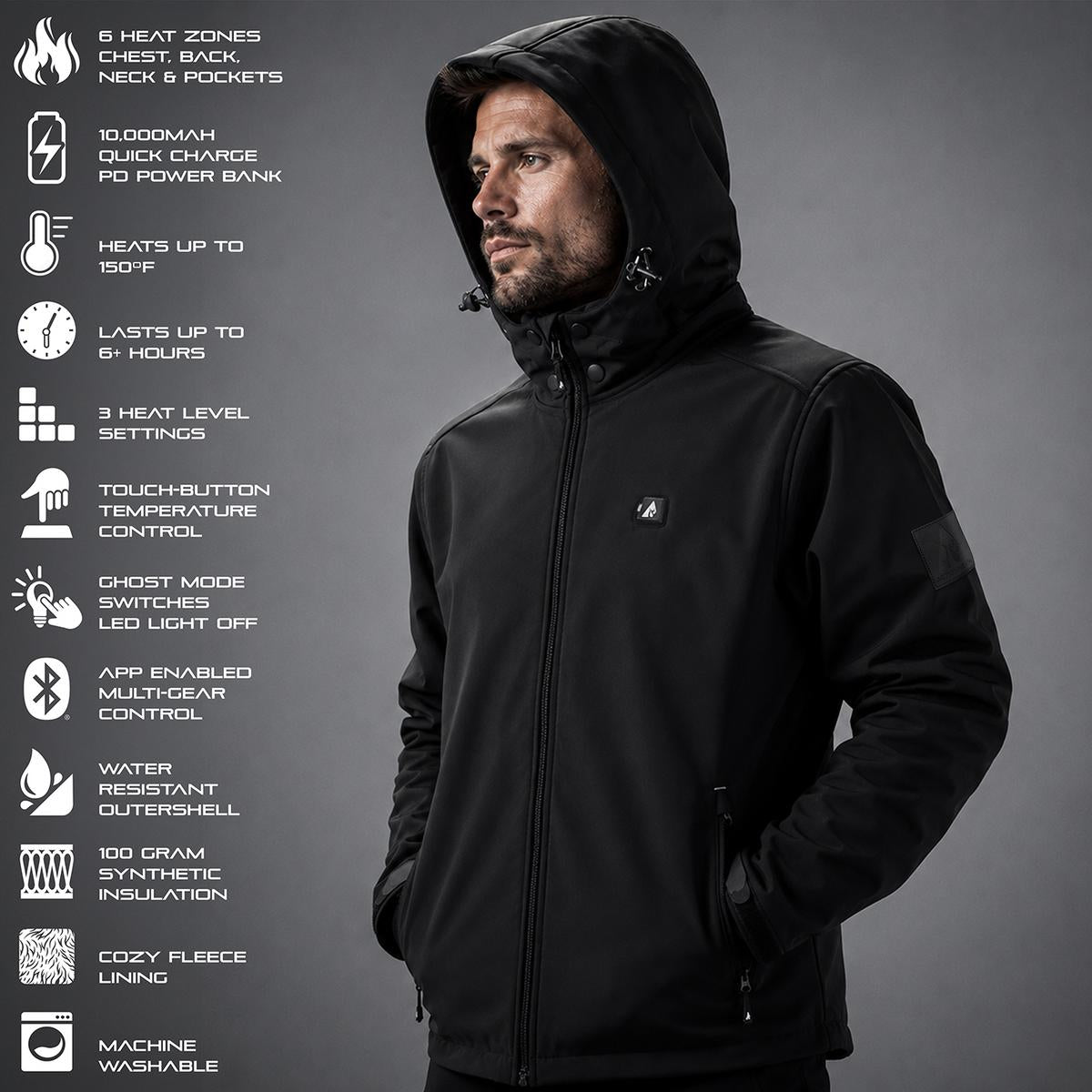 Heatrea Pro Series+ Bluetooth Men's Softshell Heated Jacket