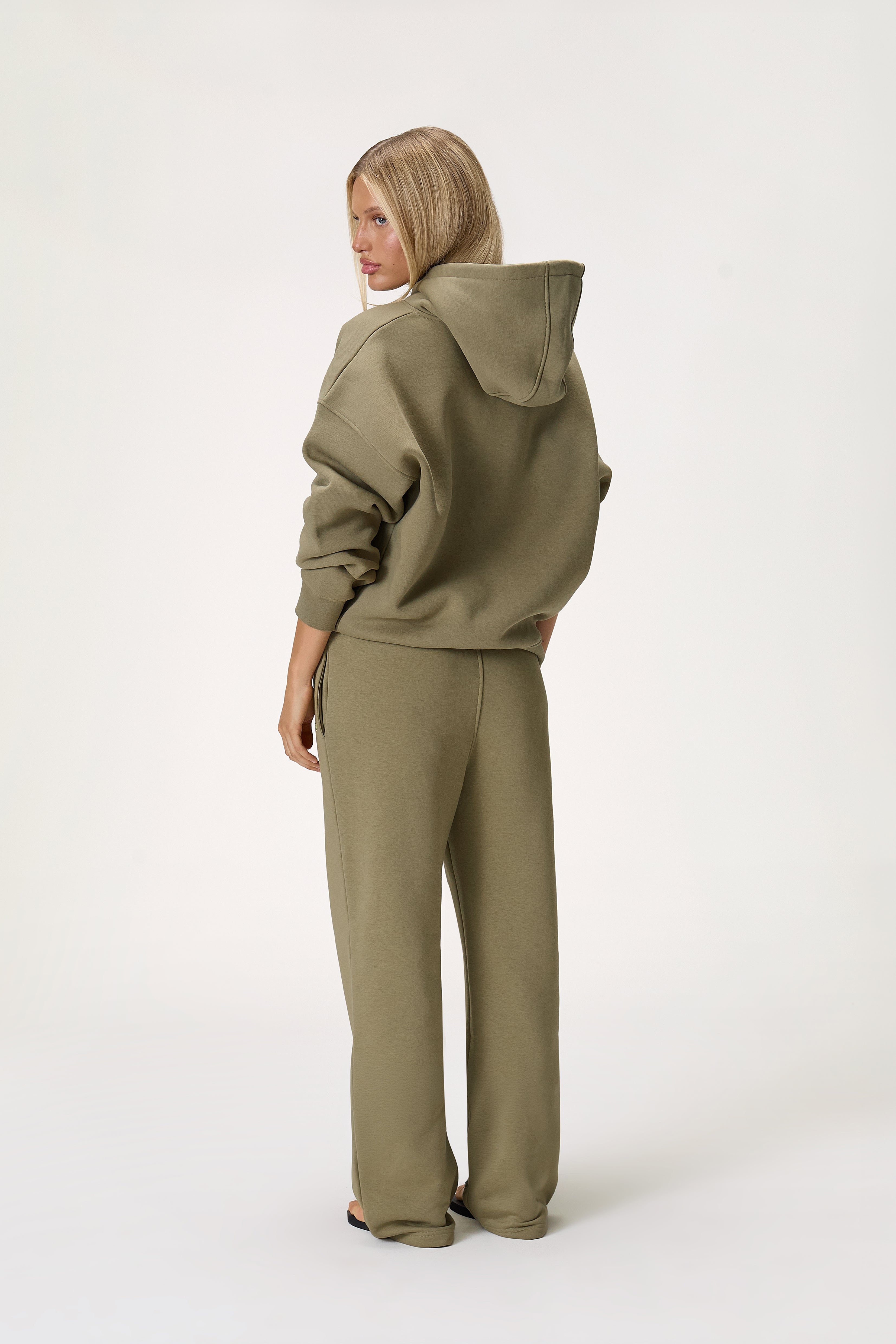 Doozy Zip Up Hoodie in Khaki - image 5