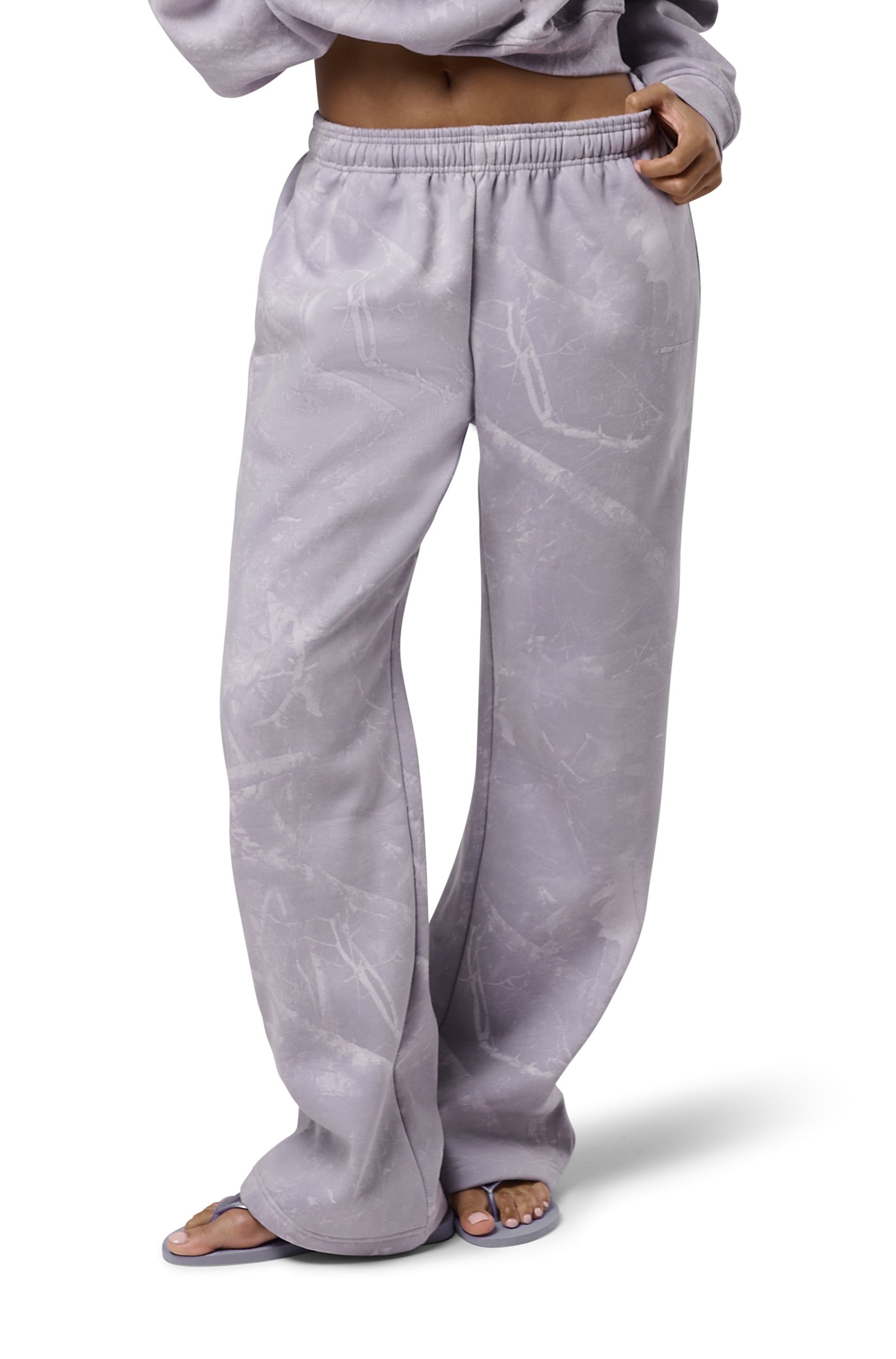 Ranch Wide Leg Sweatpants in Lilac Camo