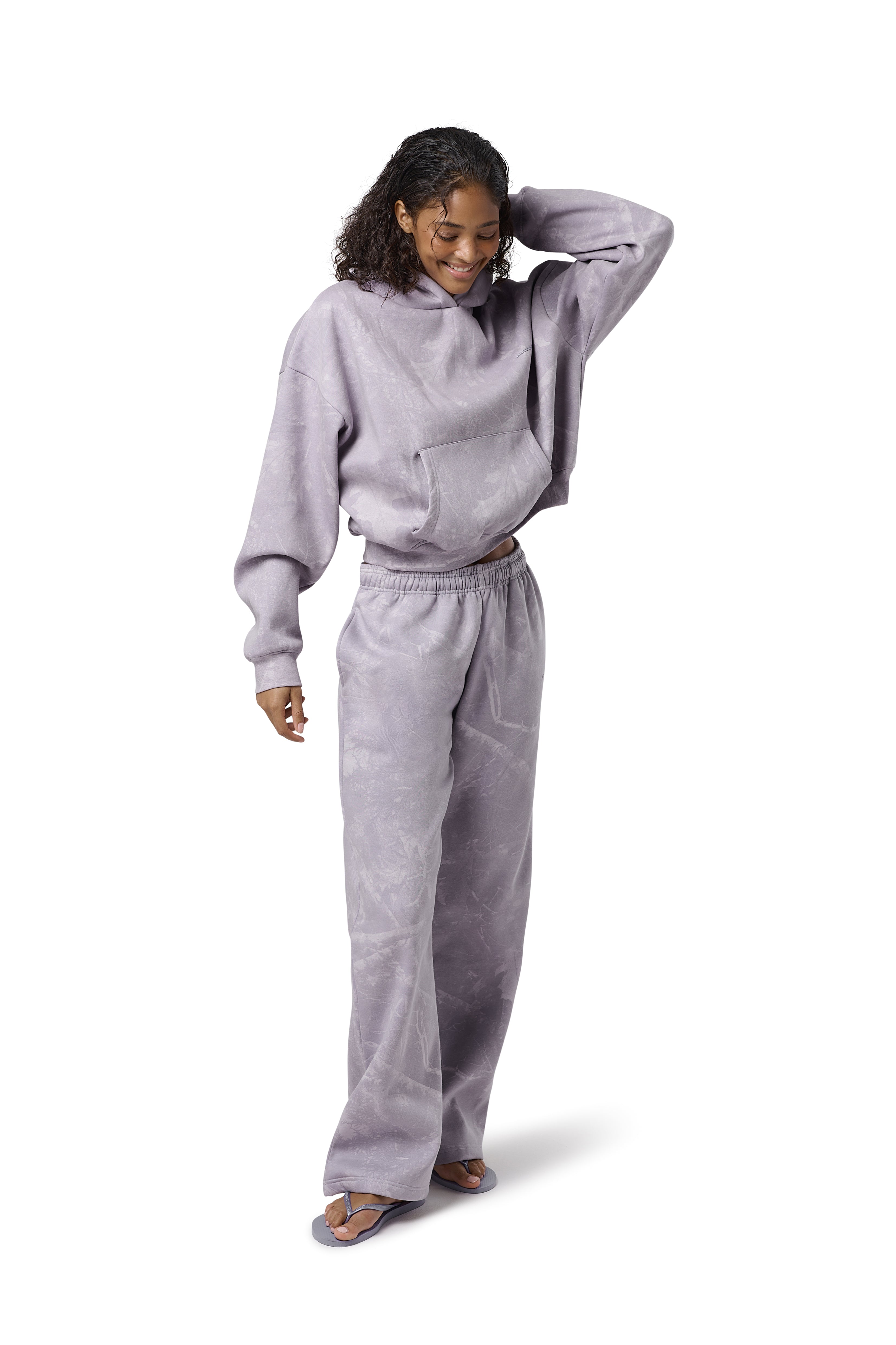 Ranch Wide Leg Sweatpants in Lilac Camo - image 4