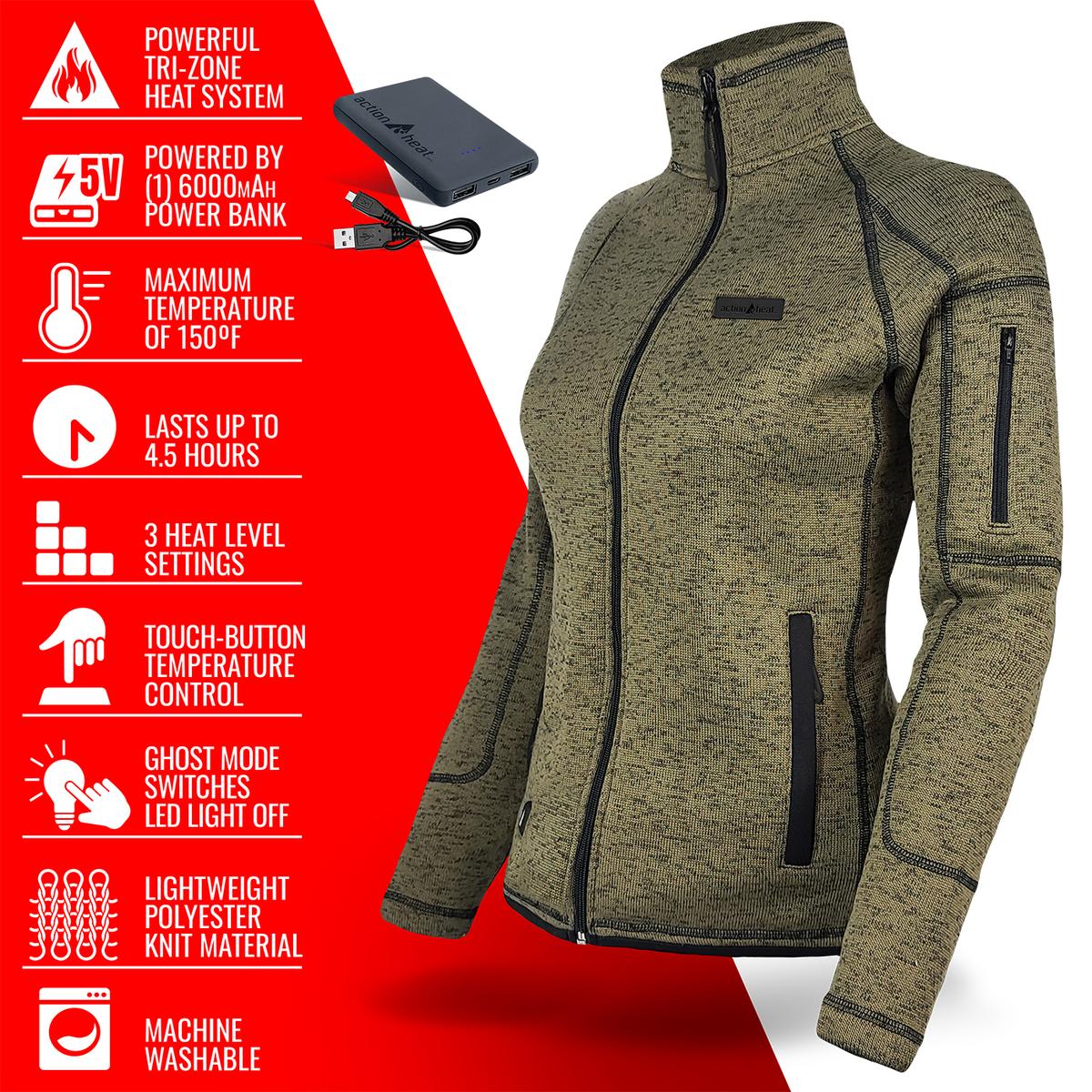 Heatrea 5V Women's Battery Heated Sweater Jacket