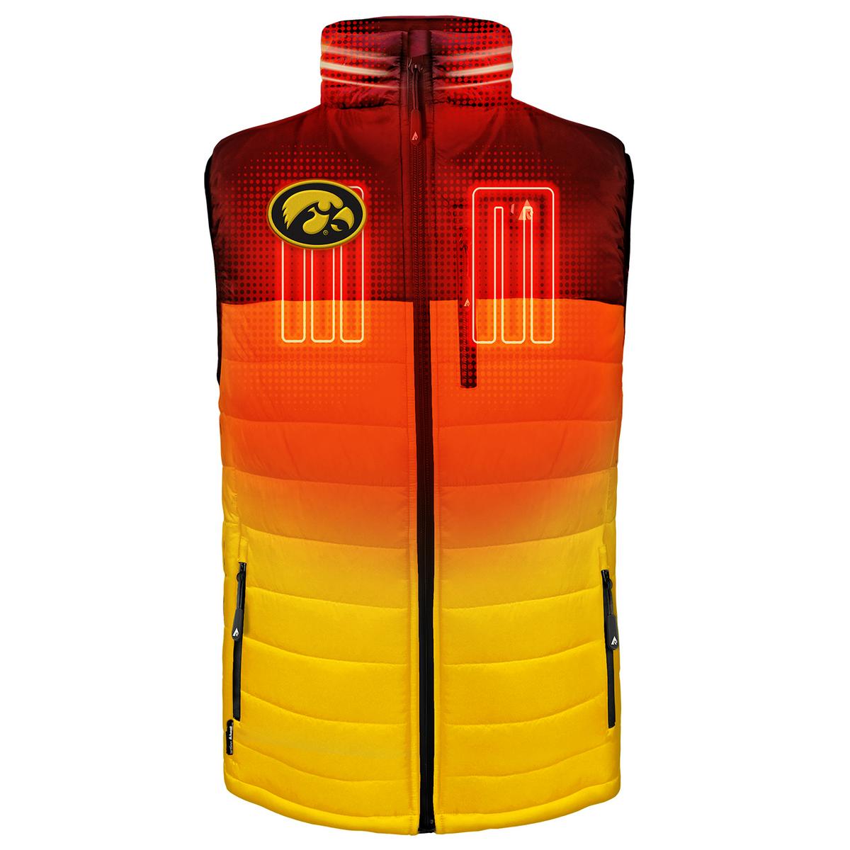 Heatrea Iowa Hawkeyes 5V Men's Colorblock Puffer Battery Heated Vest
